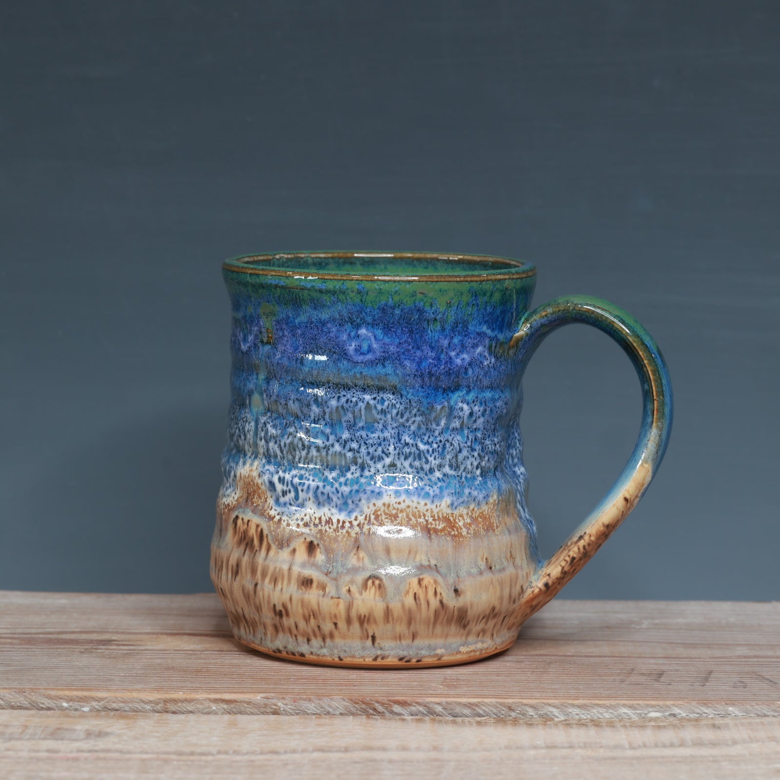 Blue surf and Sandstone Beach 12-13 oz.