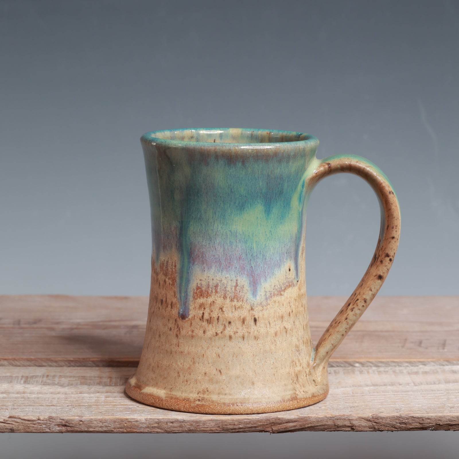 Aurora Green over Sandstone Mocha Monkey Mug - 13 oz.