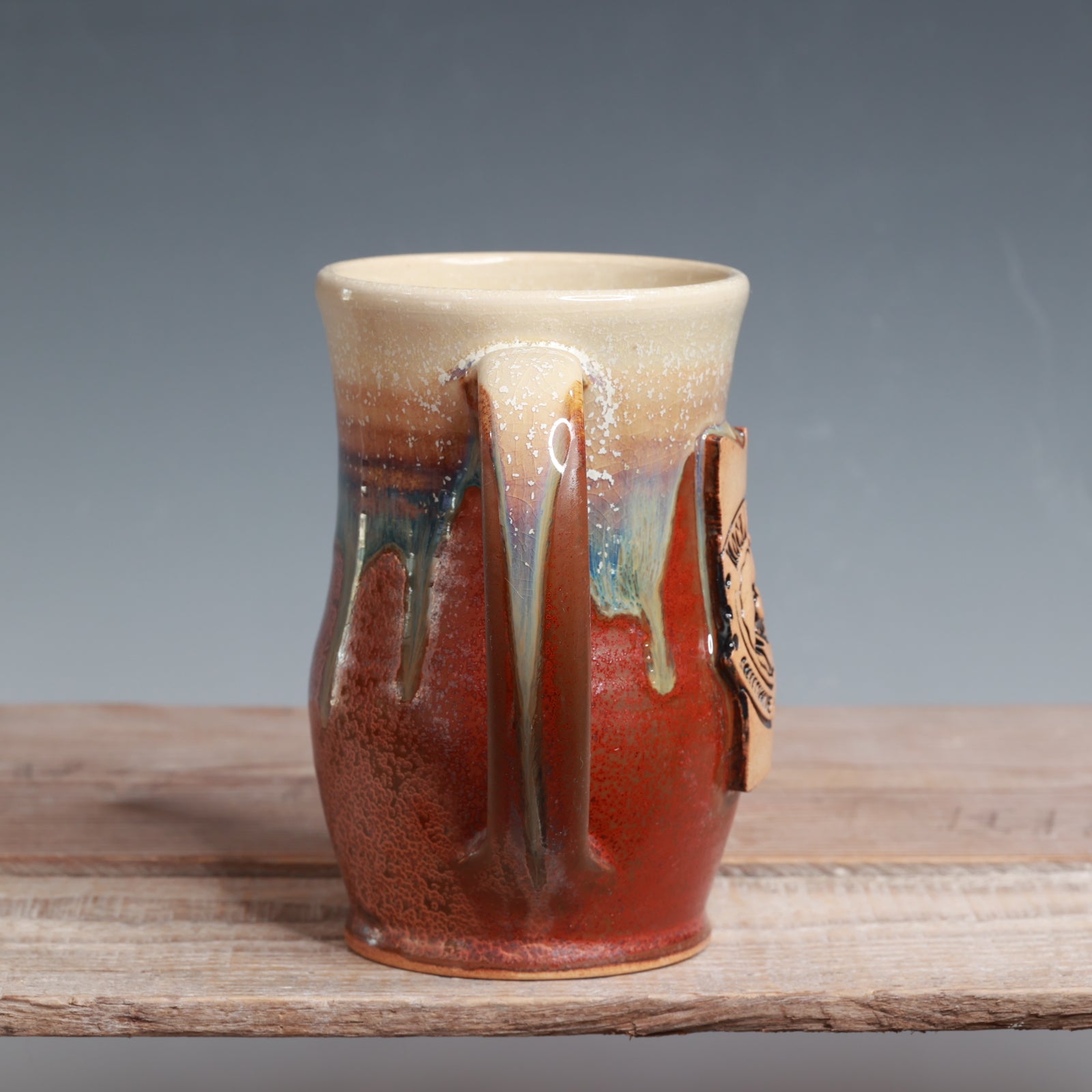 Alabaster over Copper Float MN Mocha Monkey Mug - 15 oz.