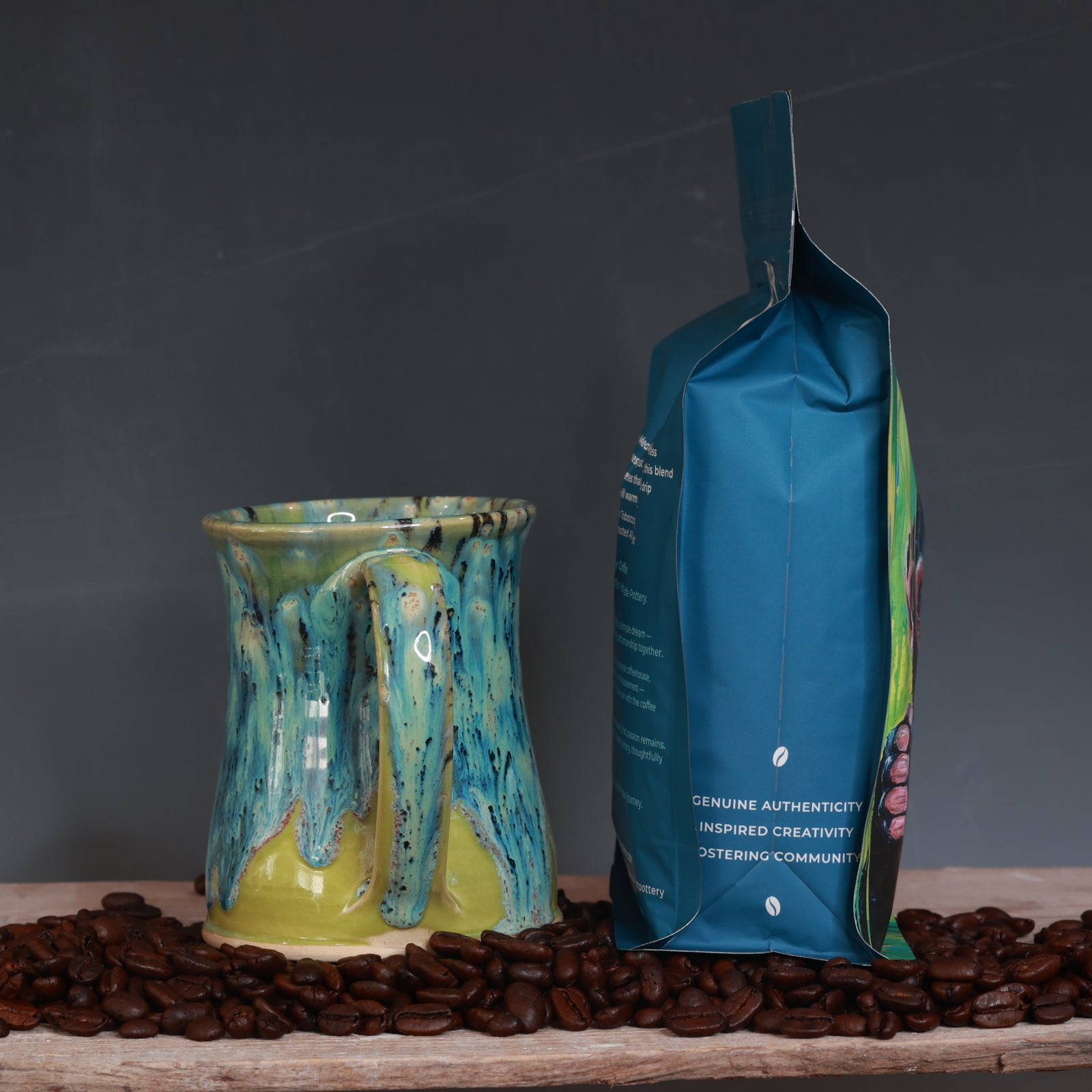 Coffee Beans and Mocha Monkey Mug Combo - Espresso Blend Medium Roast