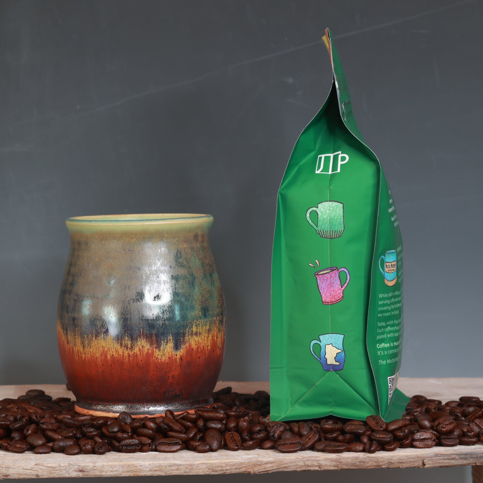 Coffee Beans and Mug Combo - Decaf Dark Roast
