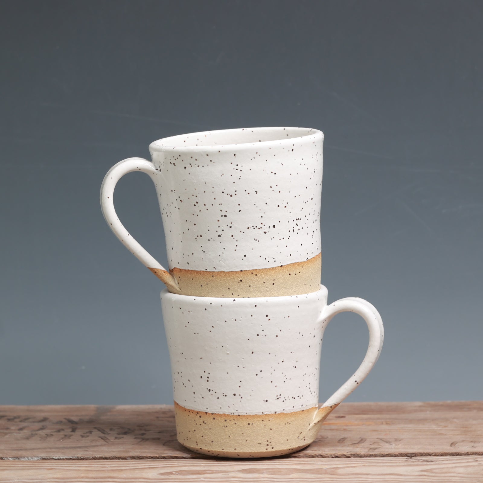 White Speckle Mug Pair - 10 oz.