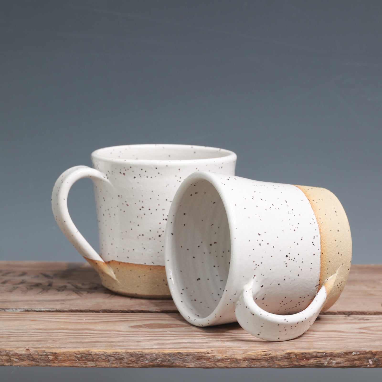 White Speckle Mug Pair - 10 oz.
