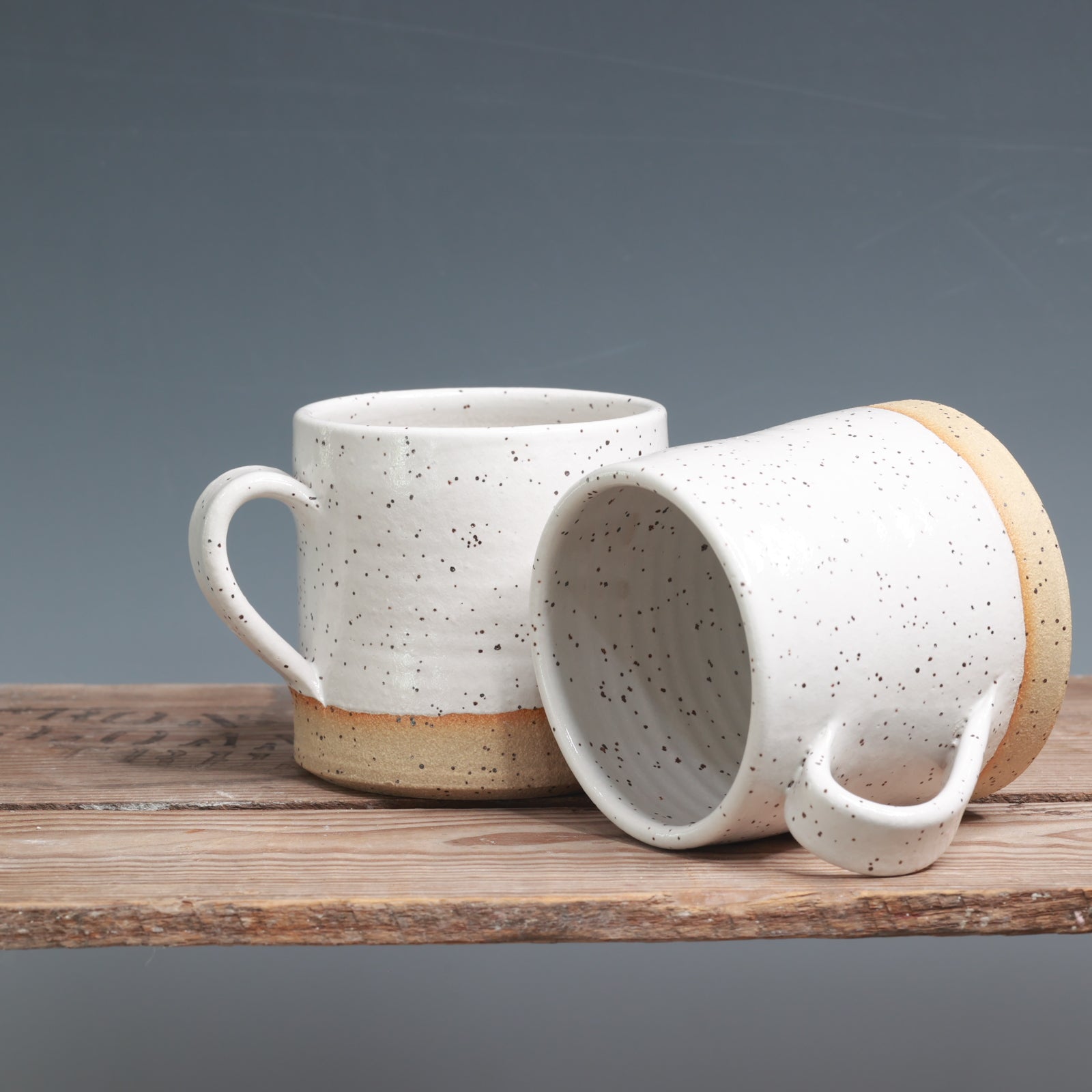 White Speckle Mug Pair - 10 oz.