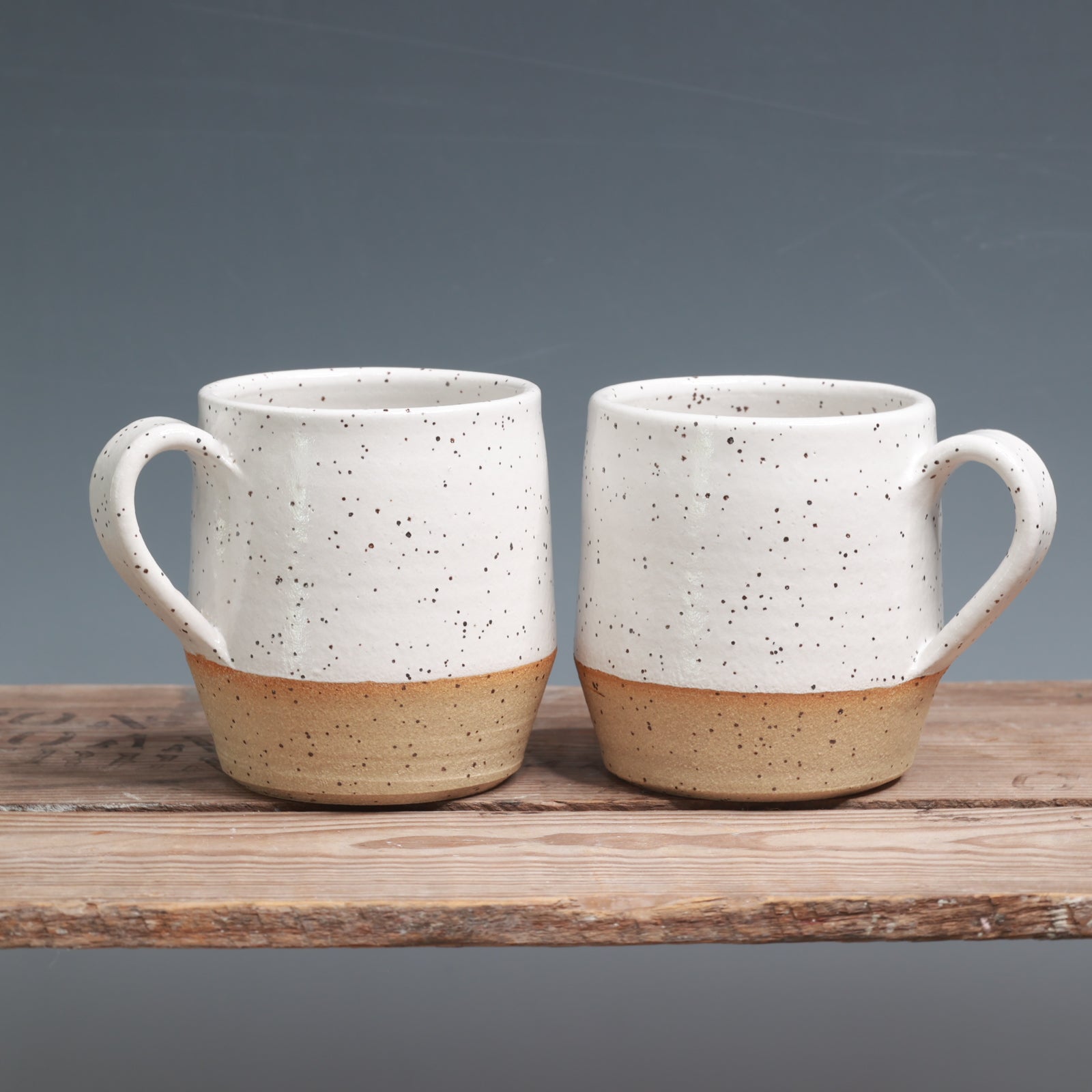 White Speckle Mug Pair - 10 oz.