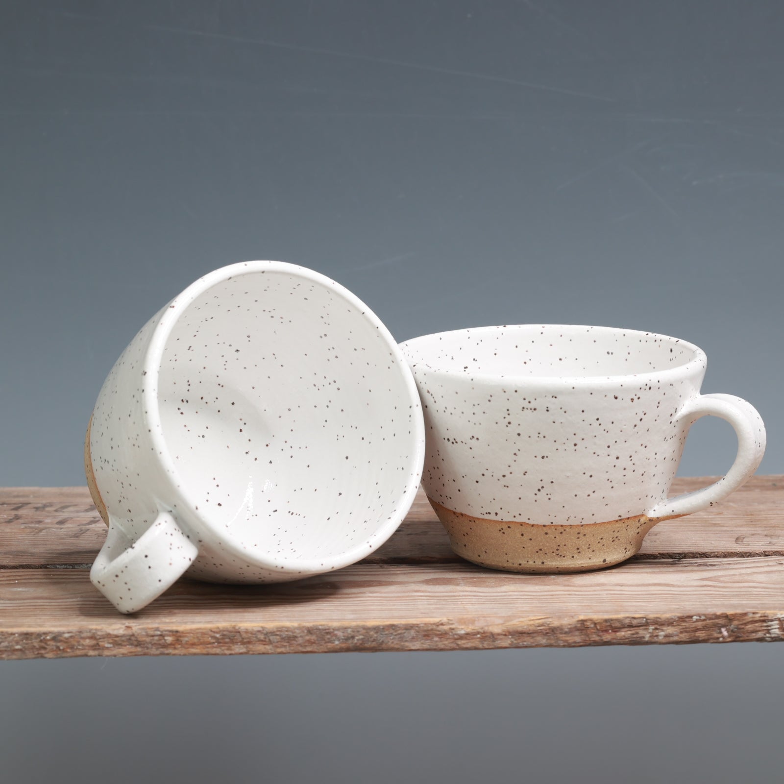 White Speckle Mug Pair - 10 oz.