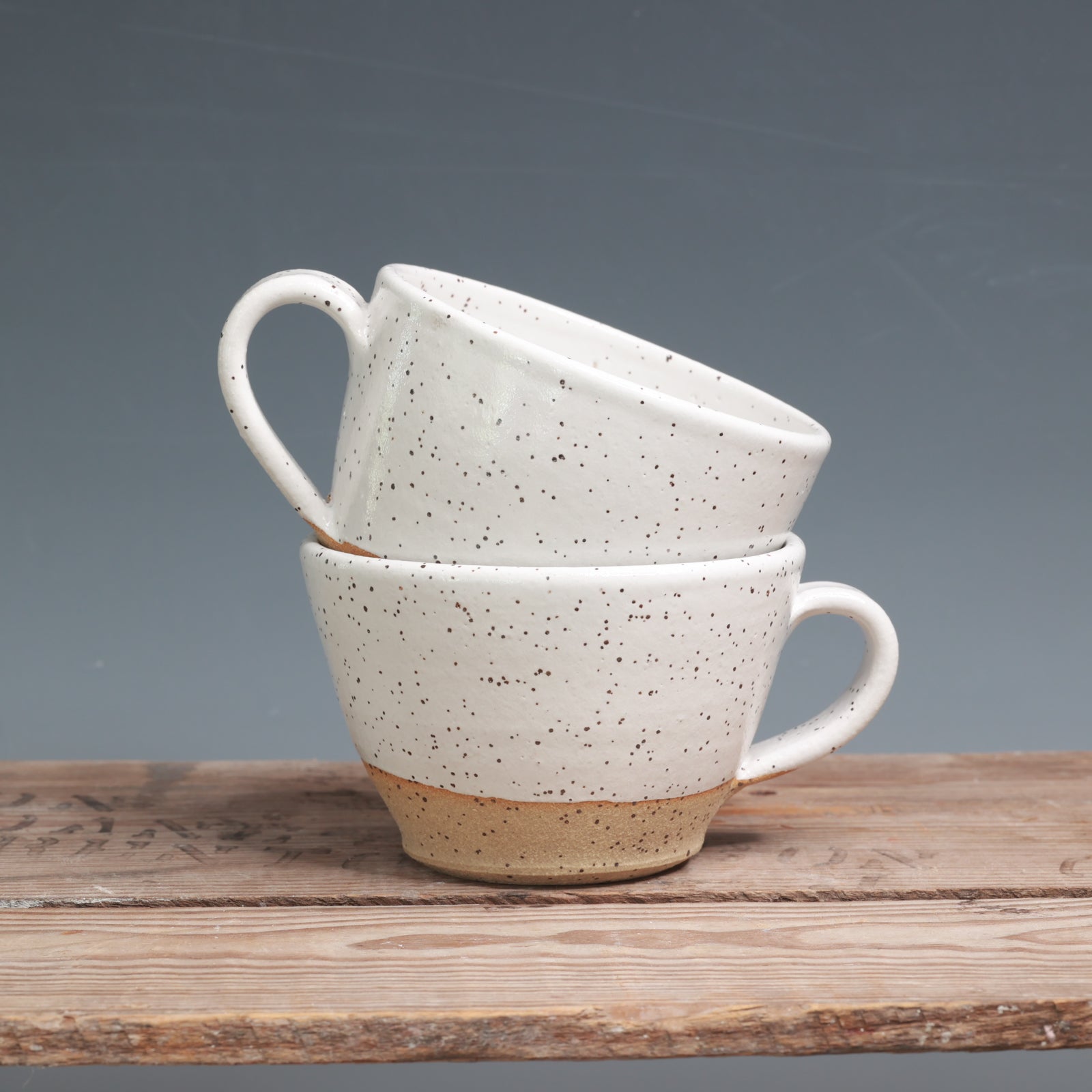 White Speckle Mug Pair - 10 oz.