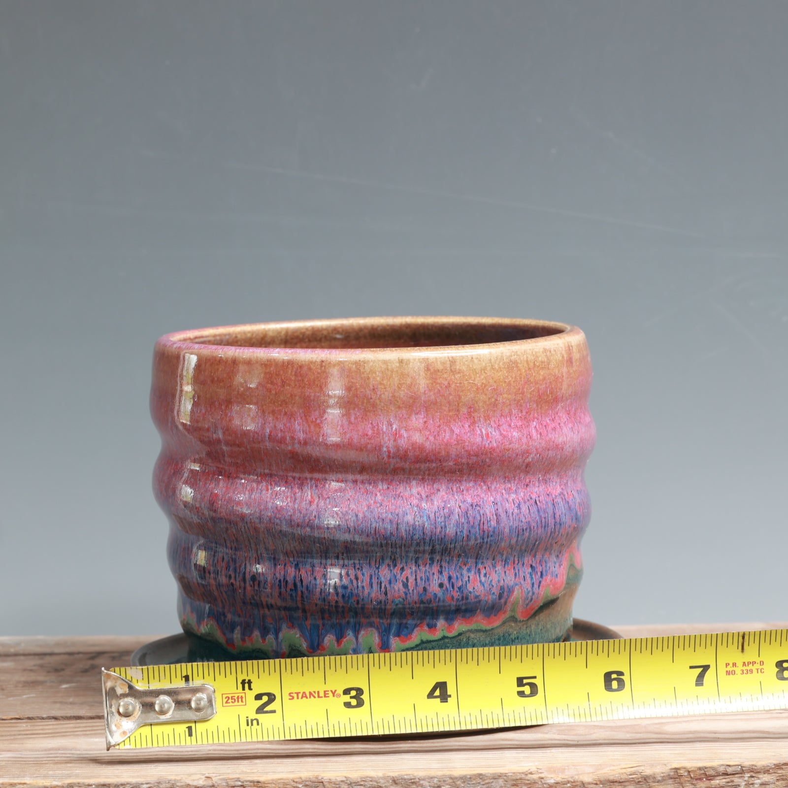 Raspberry Mist over Blue Surf Planter - 6 x 4.5 in.