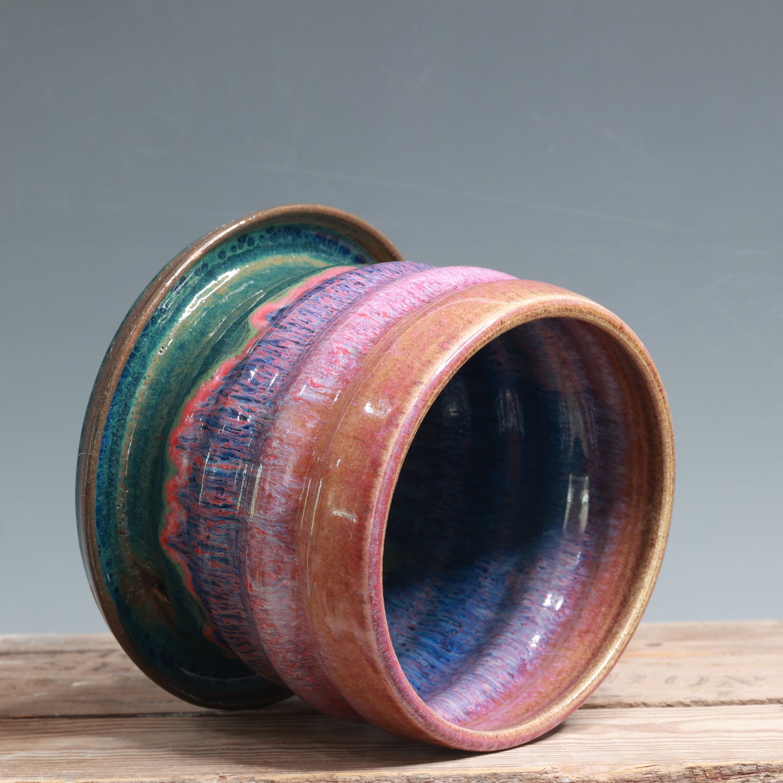 Raspberry Mist over Blue Surf Planter - 6 x 4.5 in.