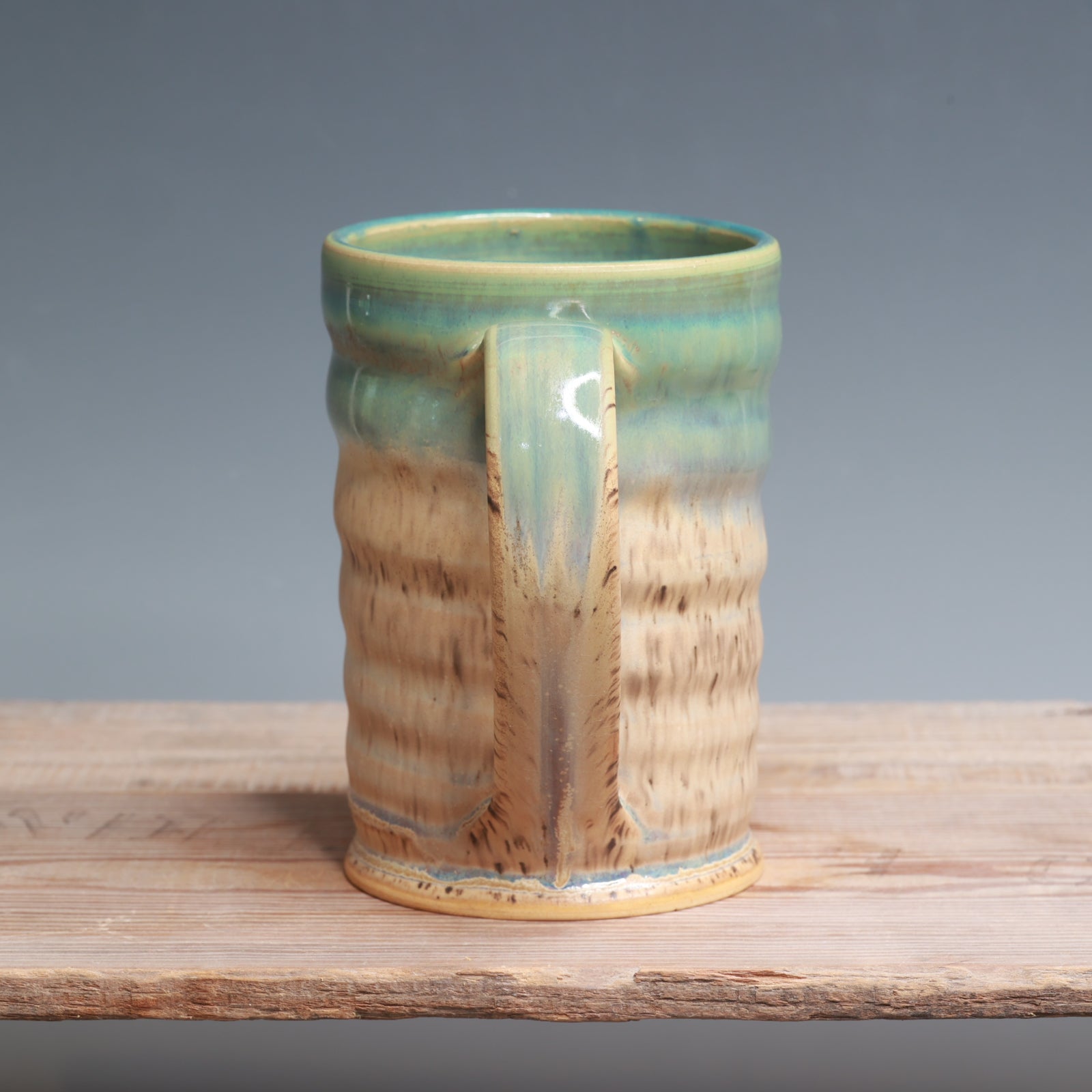Aurora Green over Sandstone Mug - 17 oz.