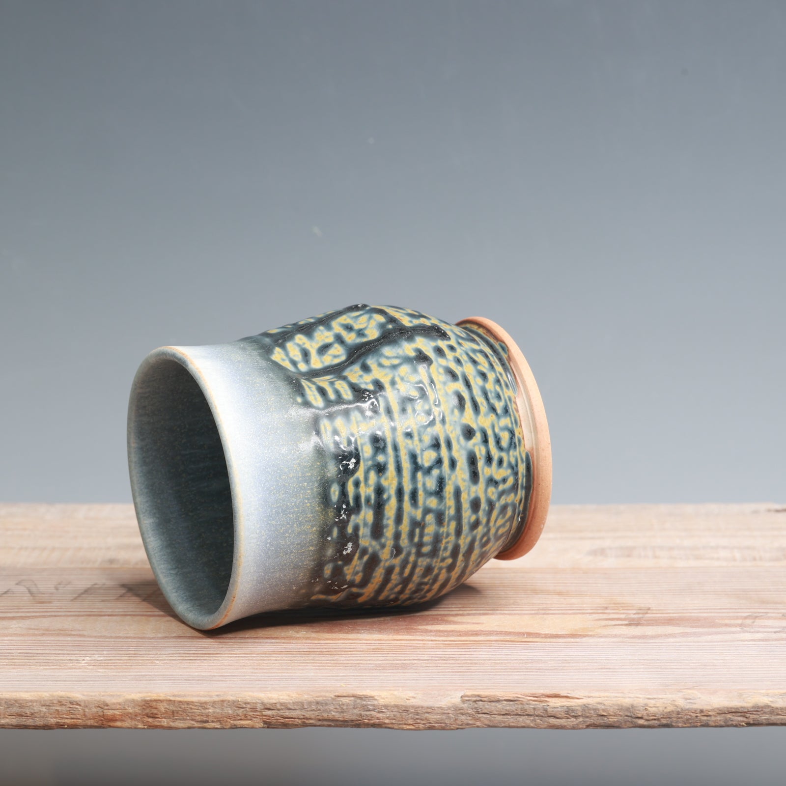 Blue Ash over Salt Thumb Cup - 11-12 oz.