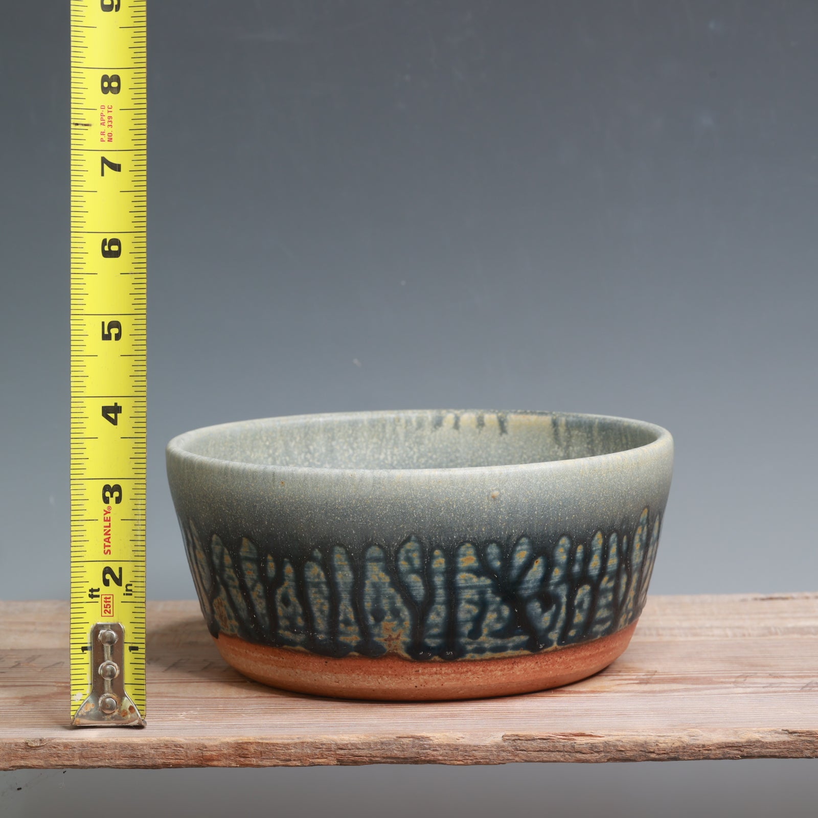 Set of 4 Blue Ash over Salt Bowls