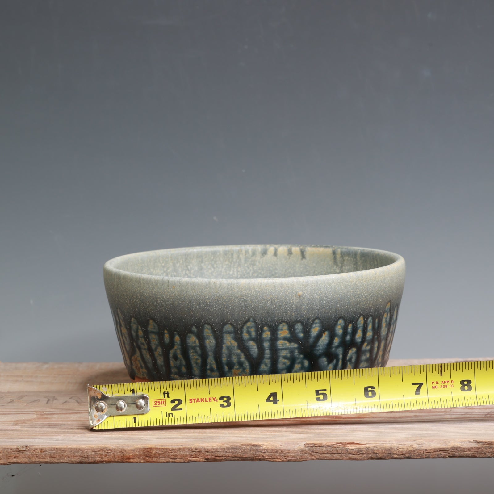 Set of 4 Blue Ash over Salt Bowls