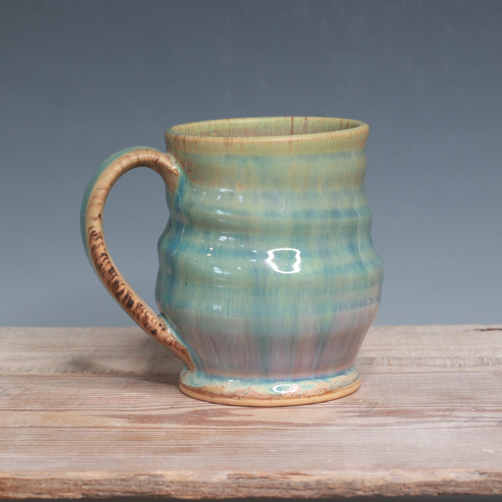 Aurora Green over Sandstone Mug - 13 oz.