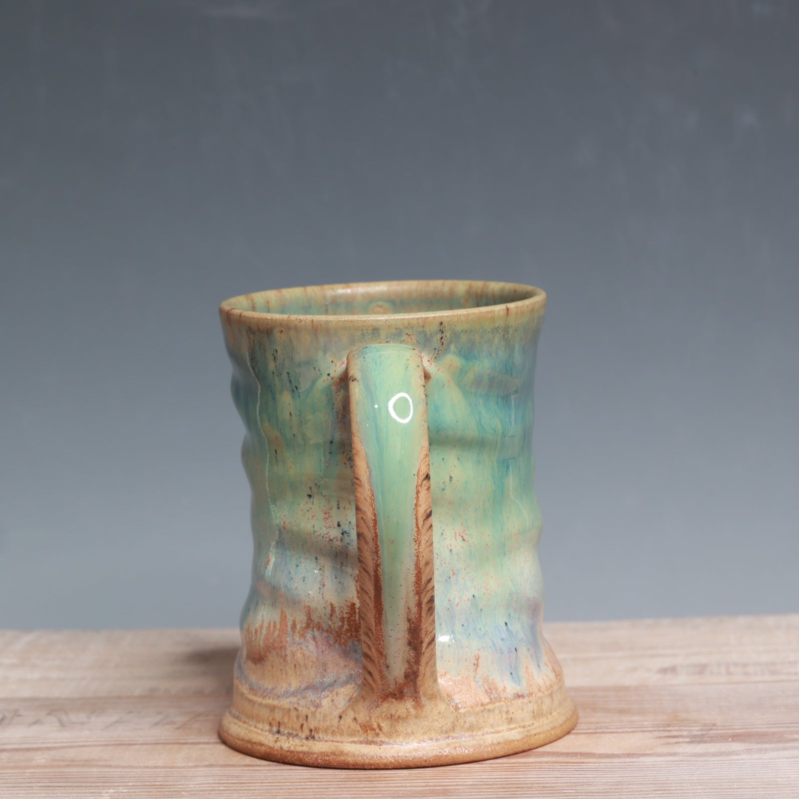 Aurora Green over Sandstone Mug - 13-15 oz.