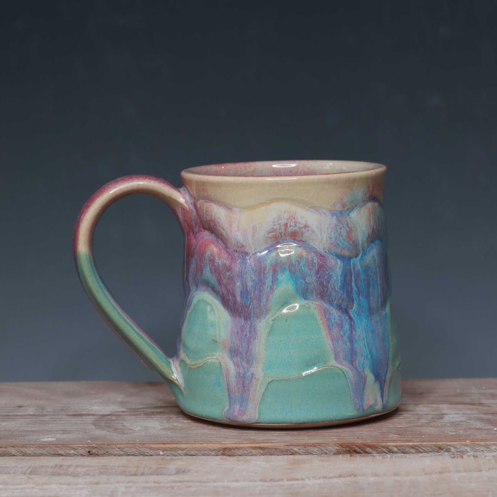 Raspberry Mist and Norse Blue mug 16 oz.