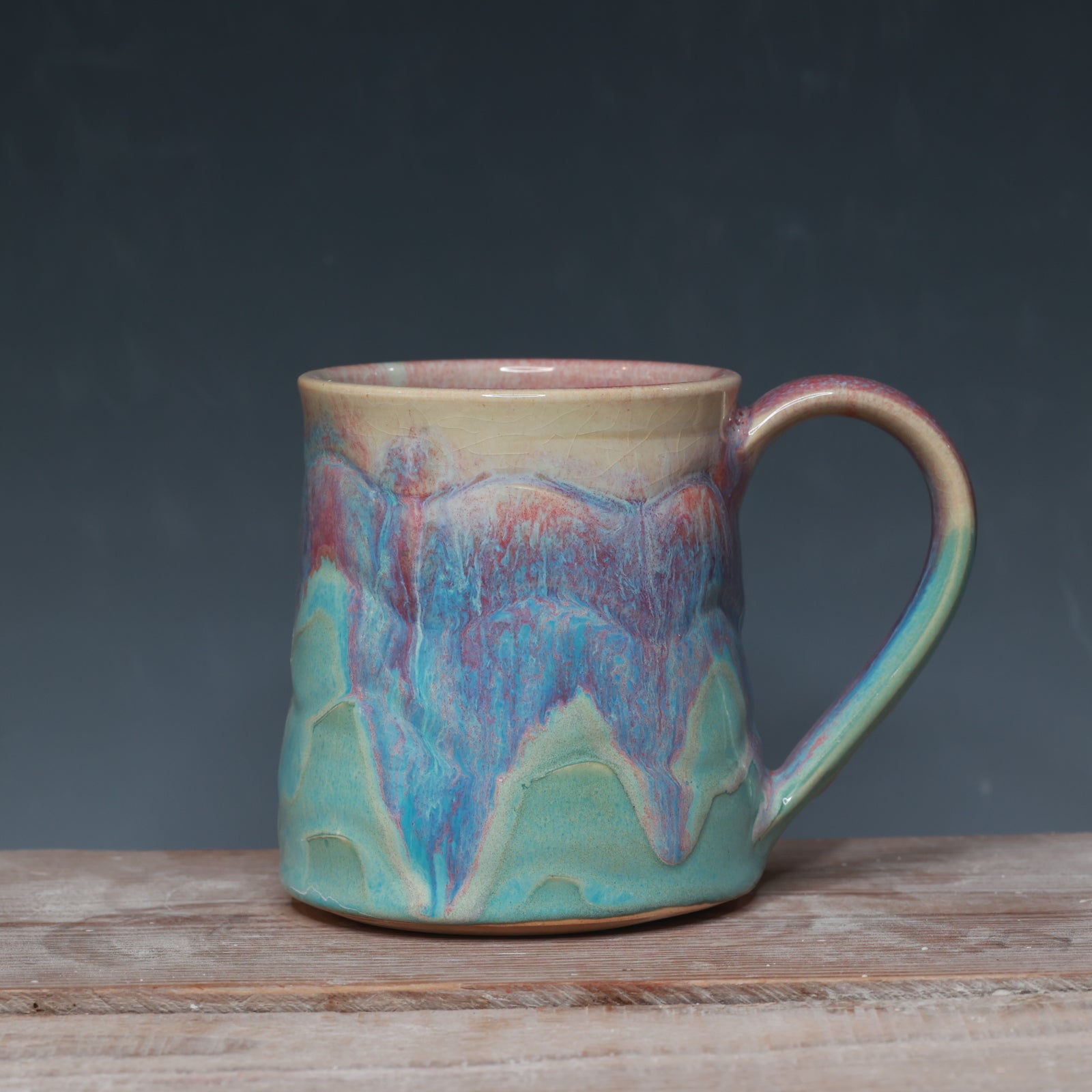 Raspberry Mist and Norse Blue mug 16 oz.