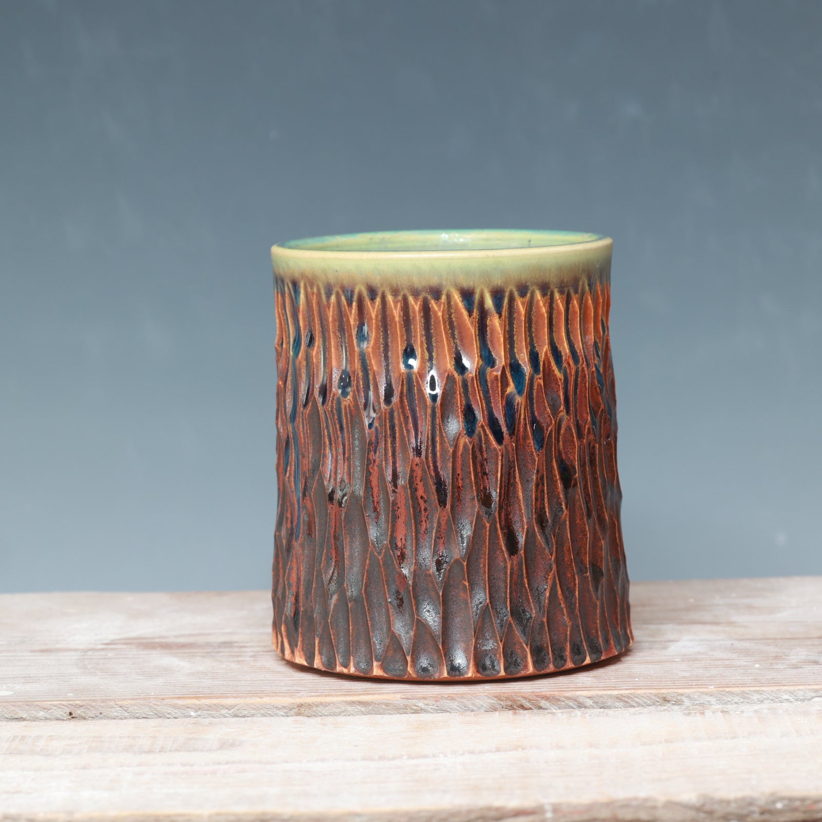 Carved Desert Sunset mug 14-15 oz.