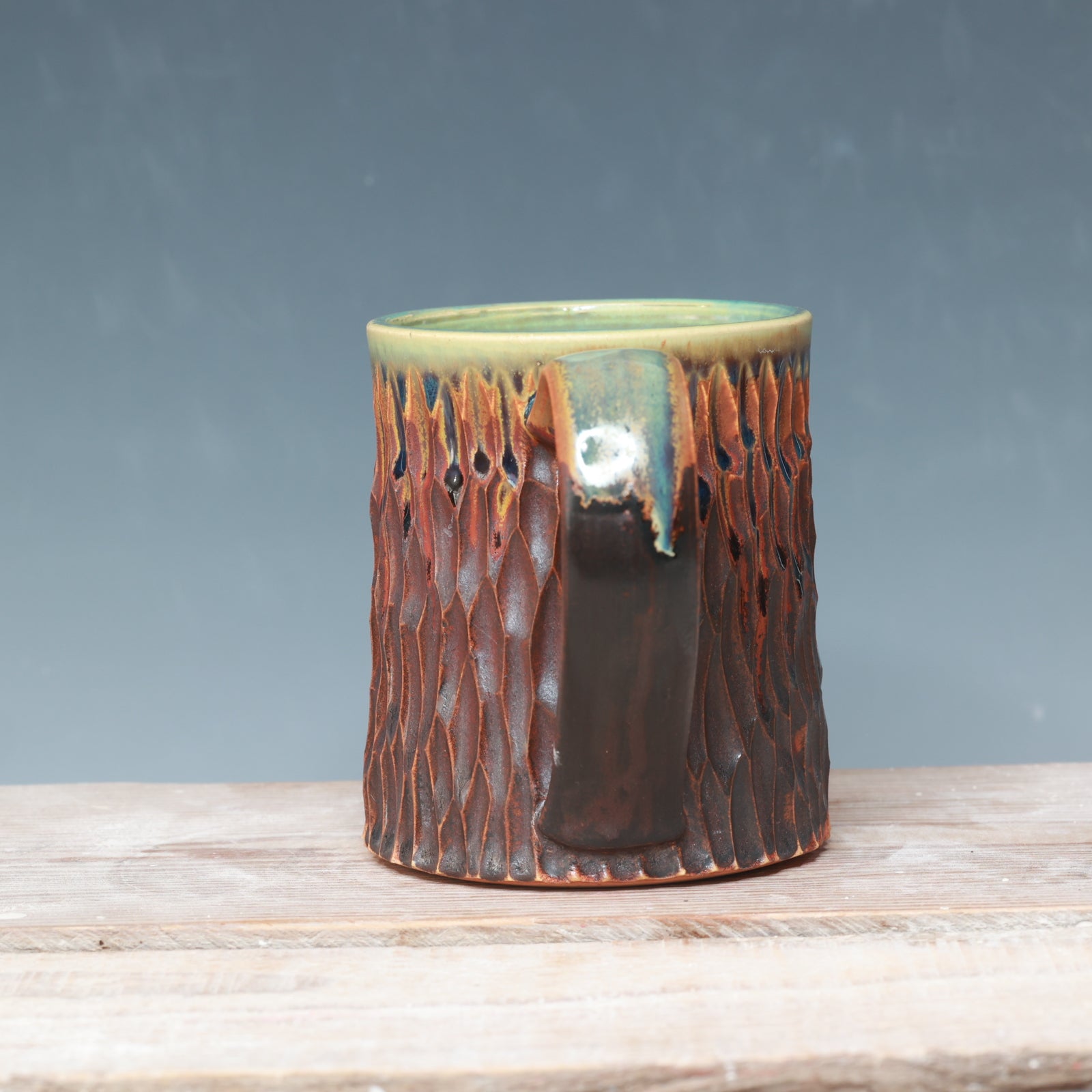 Carved Desert Sunset mug 14-15 oz.