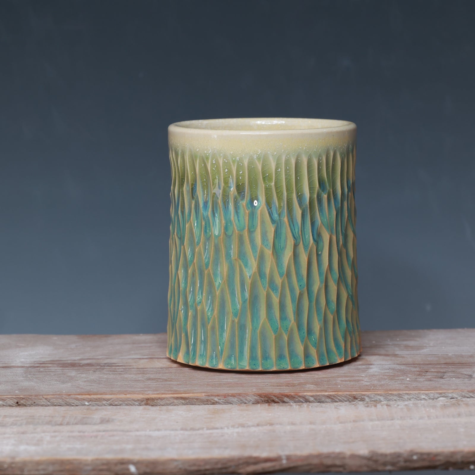 Green Tea Carved mug - 13-14 oz.