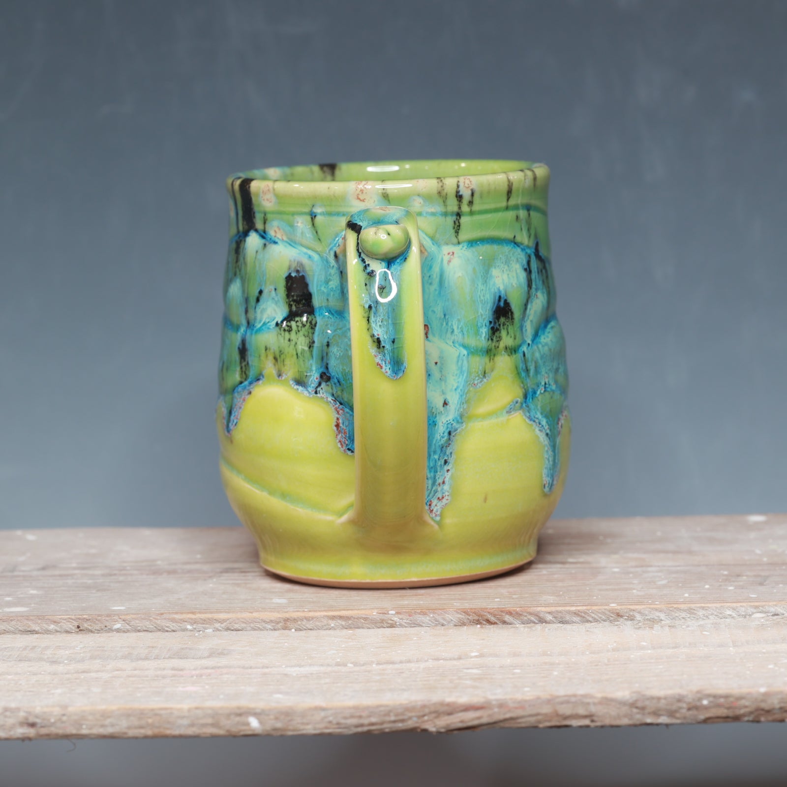 Aurora Green and Green Opal mug 17-19 oz.