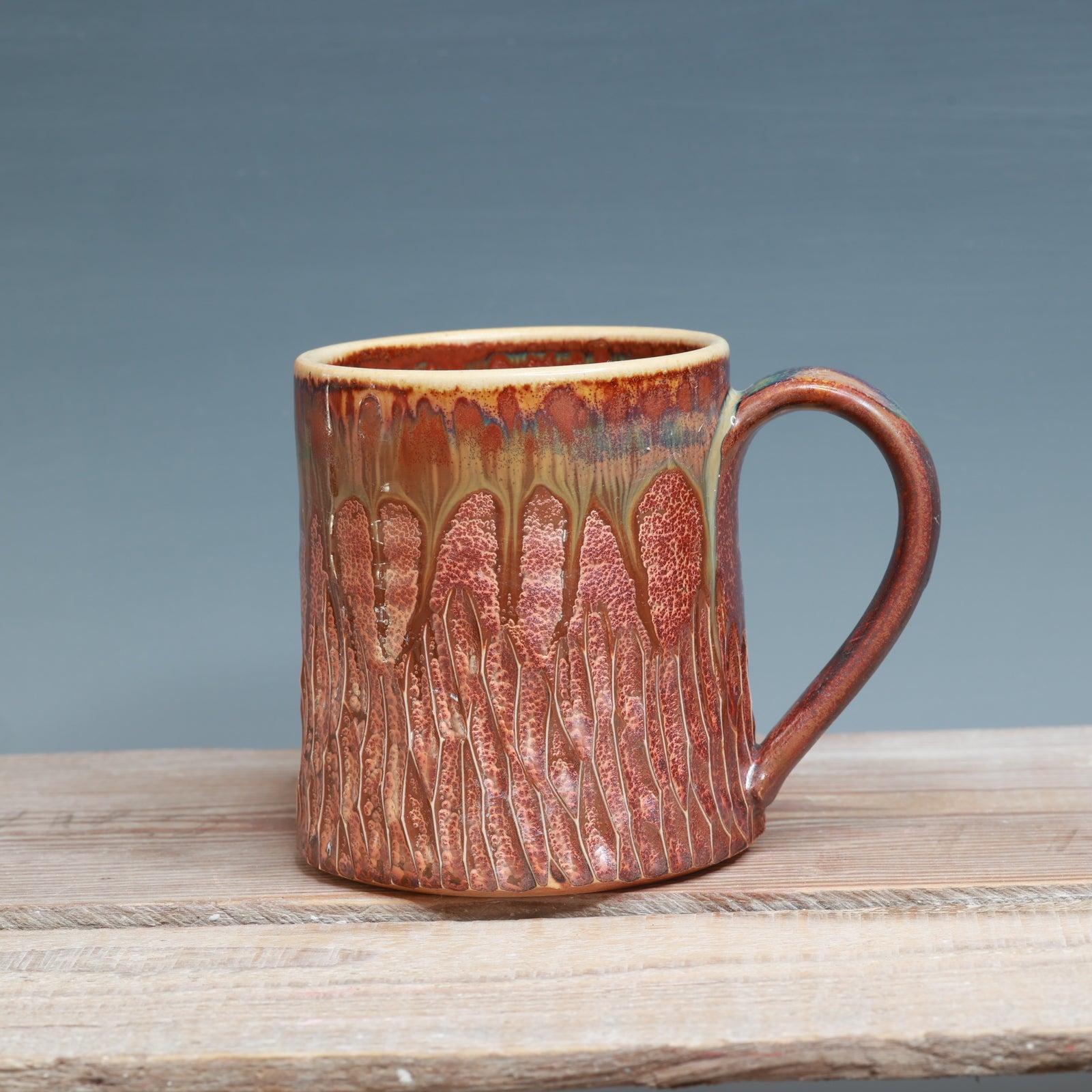 Carved Copper Float Mug 14-15 oz.