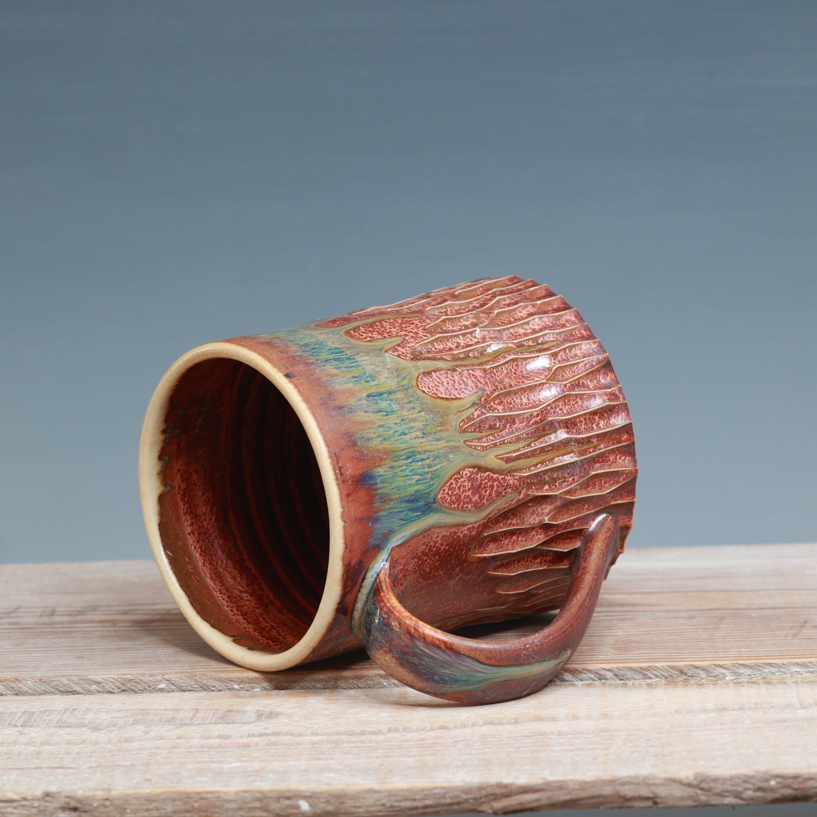 Carved Copper Float Mug 14-15 oz.