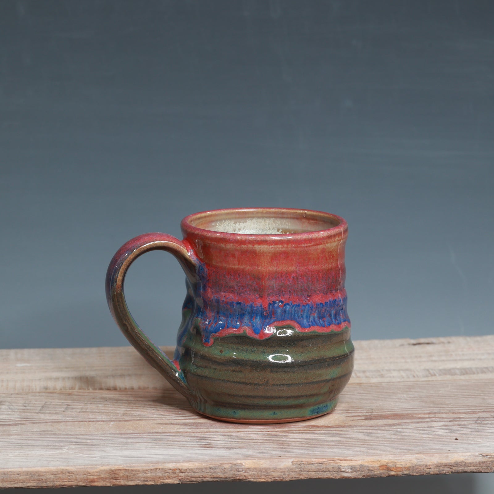 Raspberry Mist and Blue Surf mug 12-13 oz.