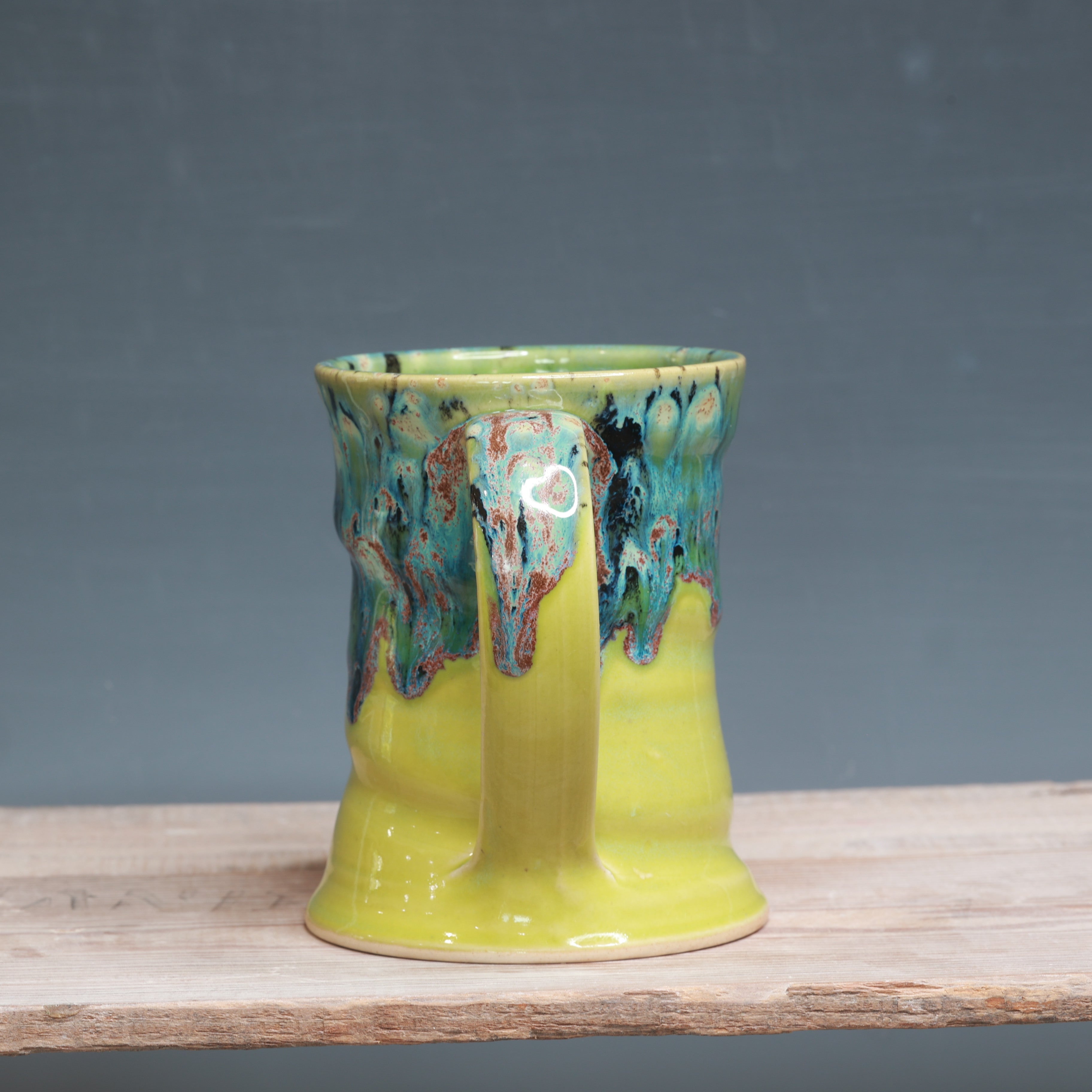 Aurora Green and Green Opal mug 16-18 oz.