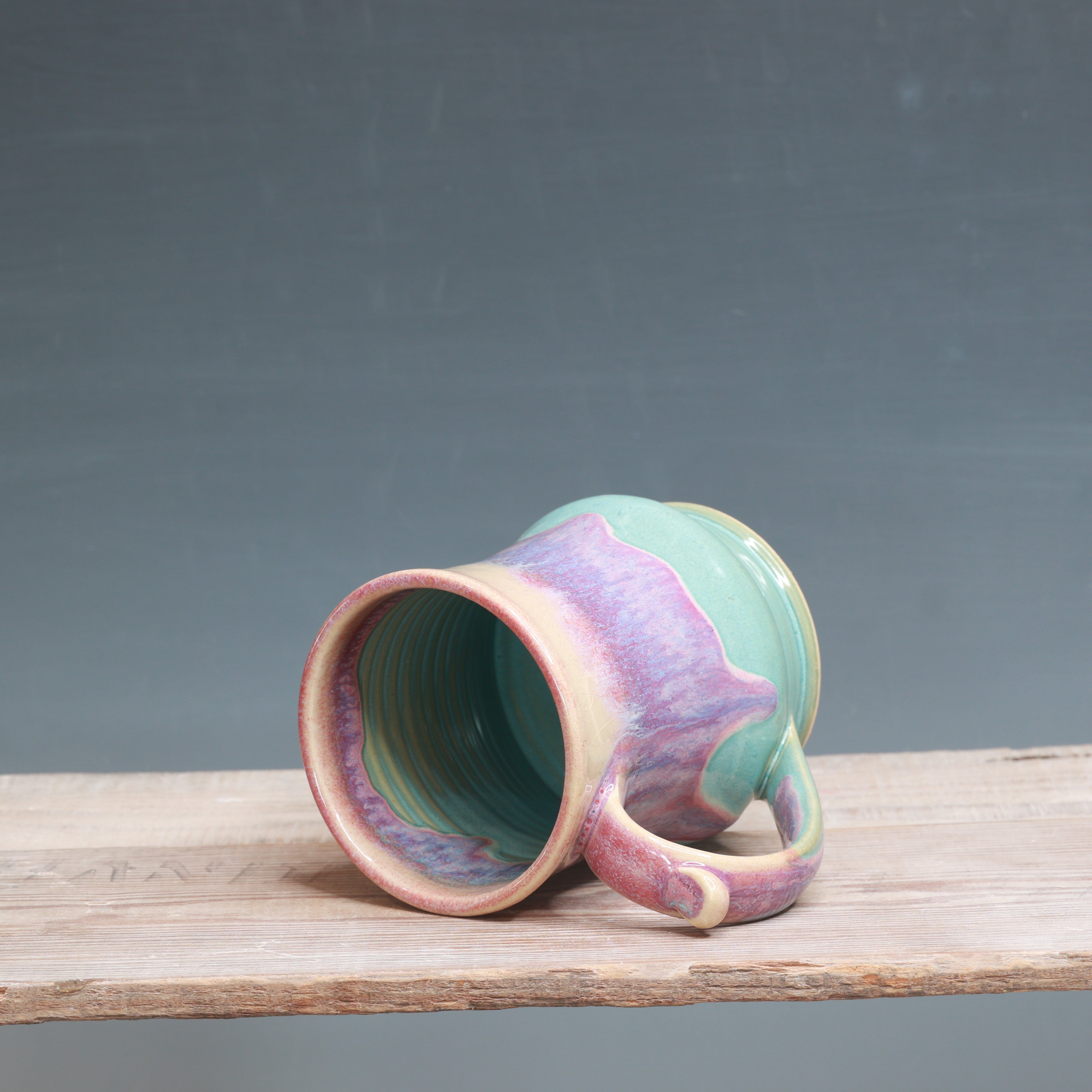 Raspberry Mist over Norse Blue Mug - 14-15oz