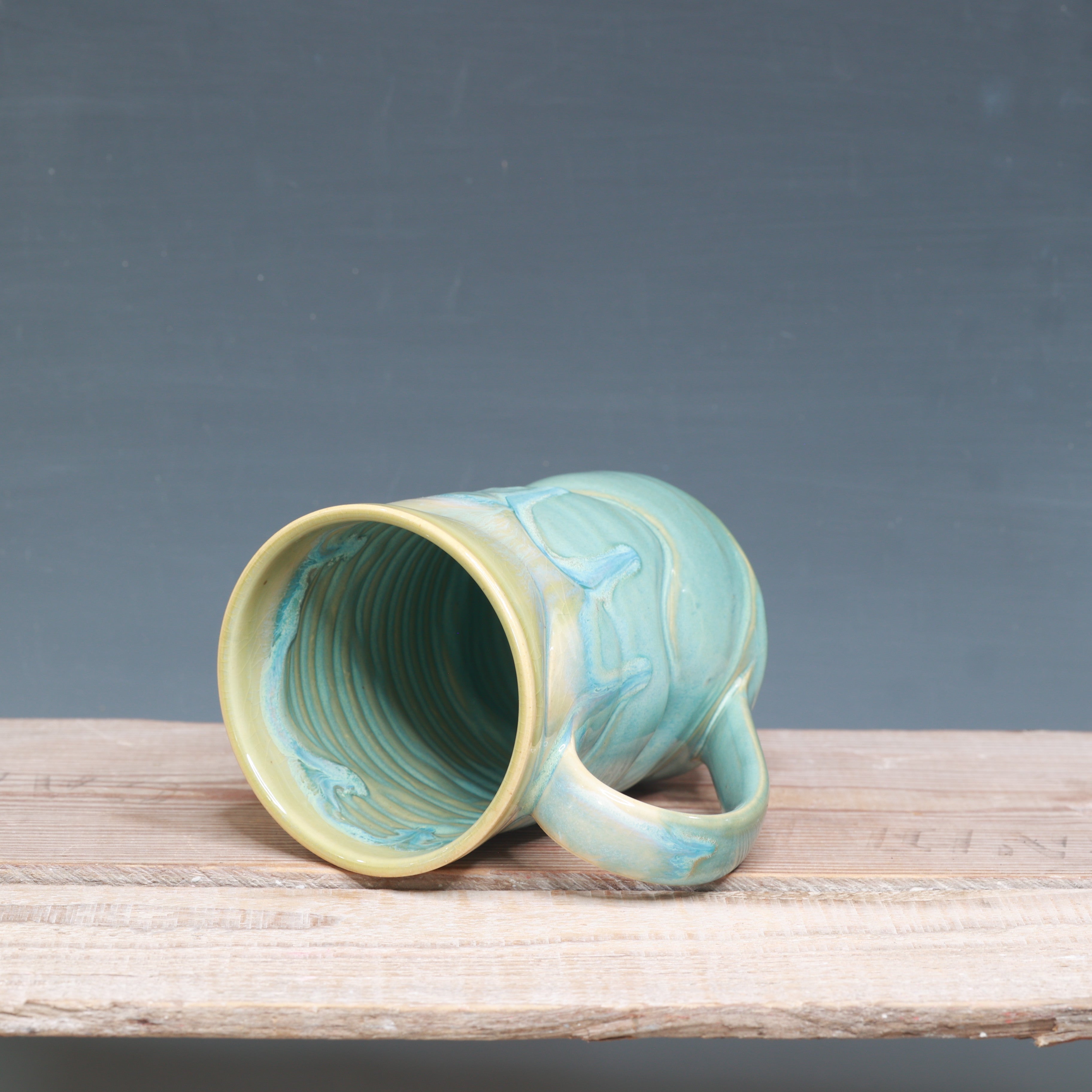 Wonky Norse Blue and Alabaster Mug 14 oz.