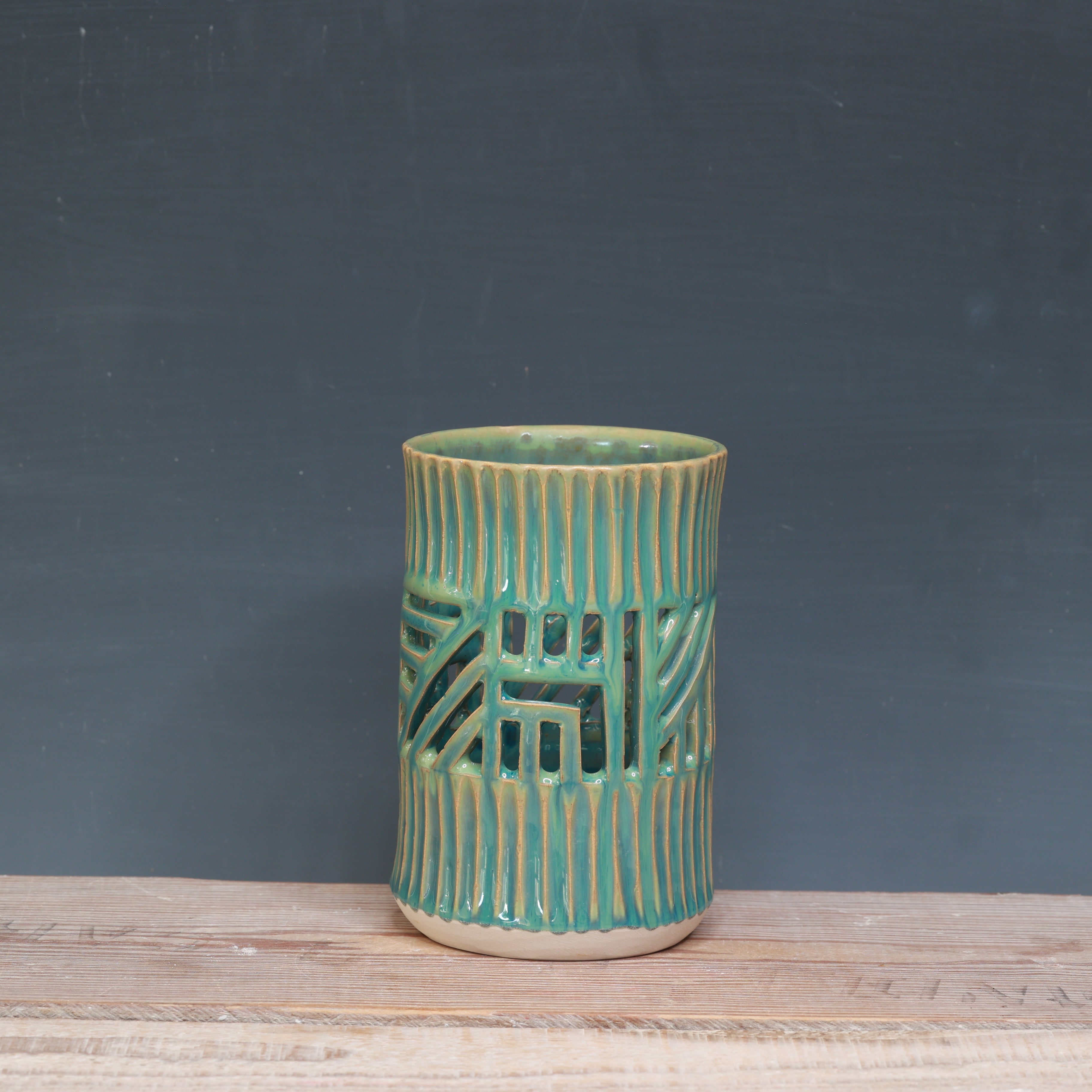 Green Tea Carved Cup