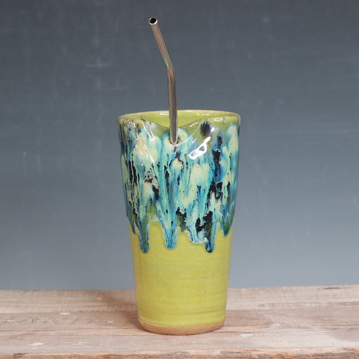 Aurora Green and Green Opal Straw Cup 18 oz.