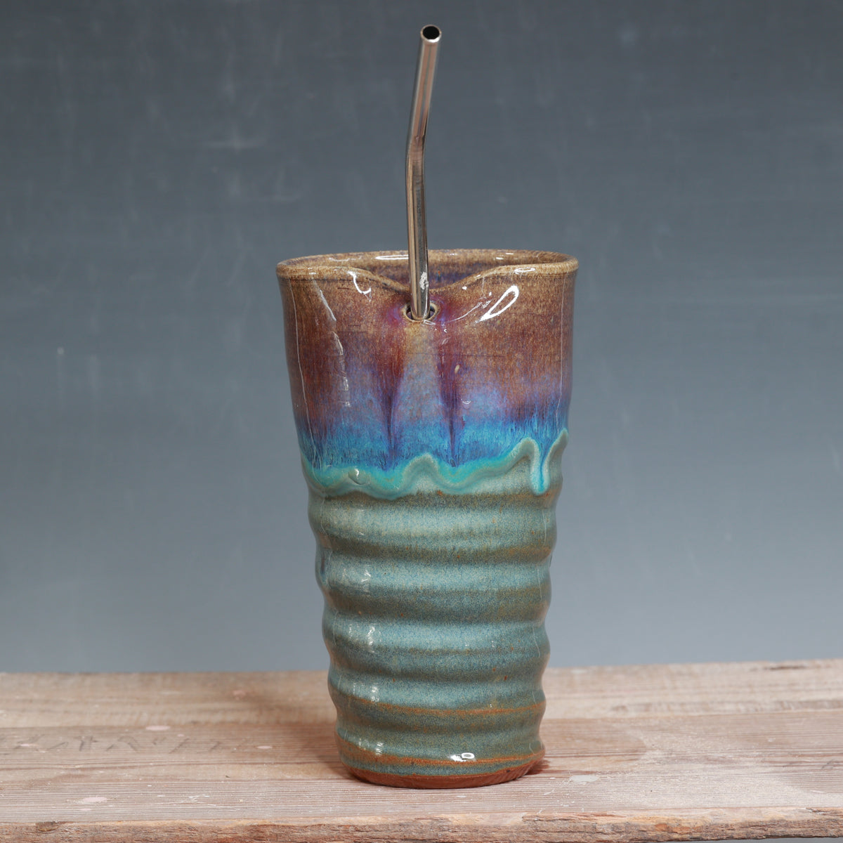 Raspberry Mist and Norse Blue Straw Cup 18 oz.
