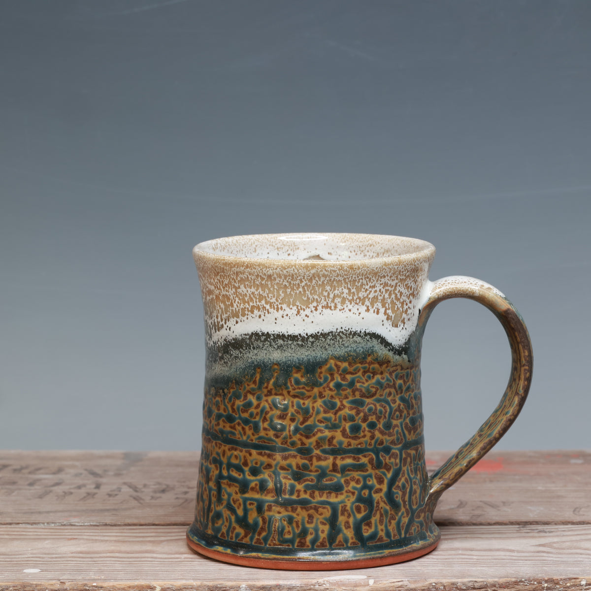 Blue ash and Alabaster Mug 16 oz.