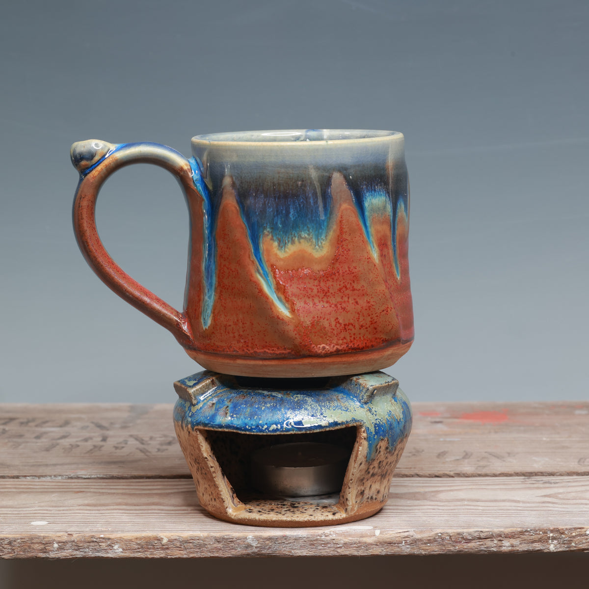 Winter Wood and Blue Surf Mug Warmer