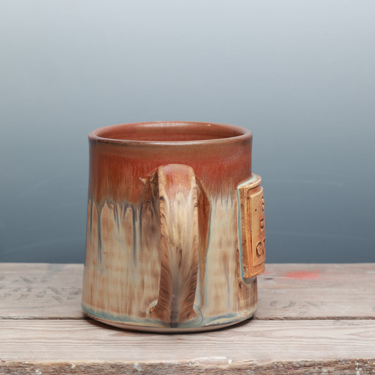 Sandstone and Copper Float But First Coffee Mug 17 oz.