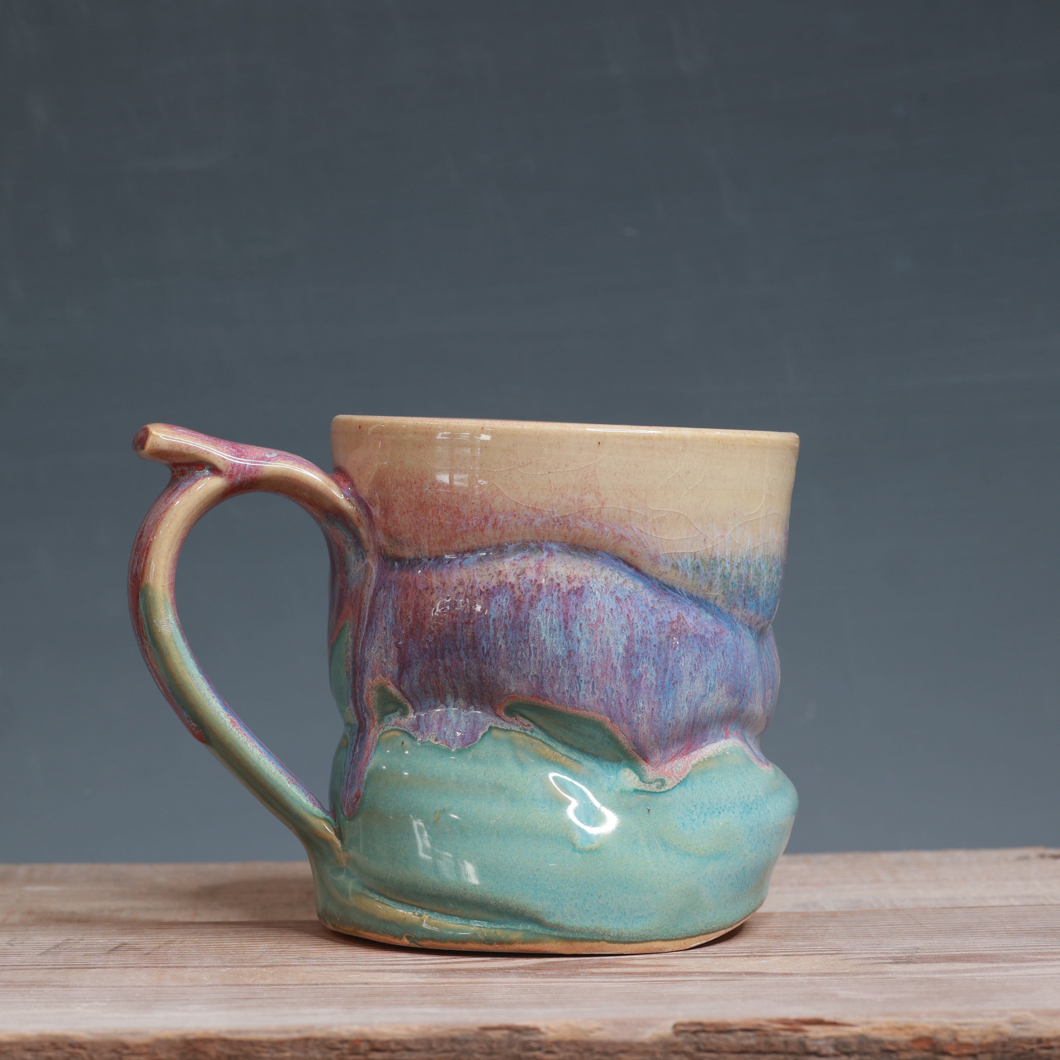 DROP mug - Raspberry Mist and Norse Blue 14 oz.