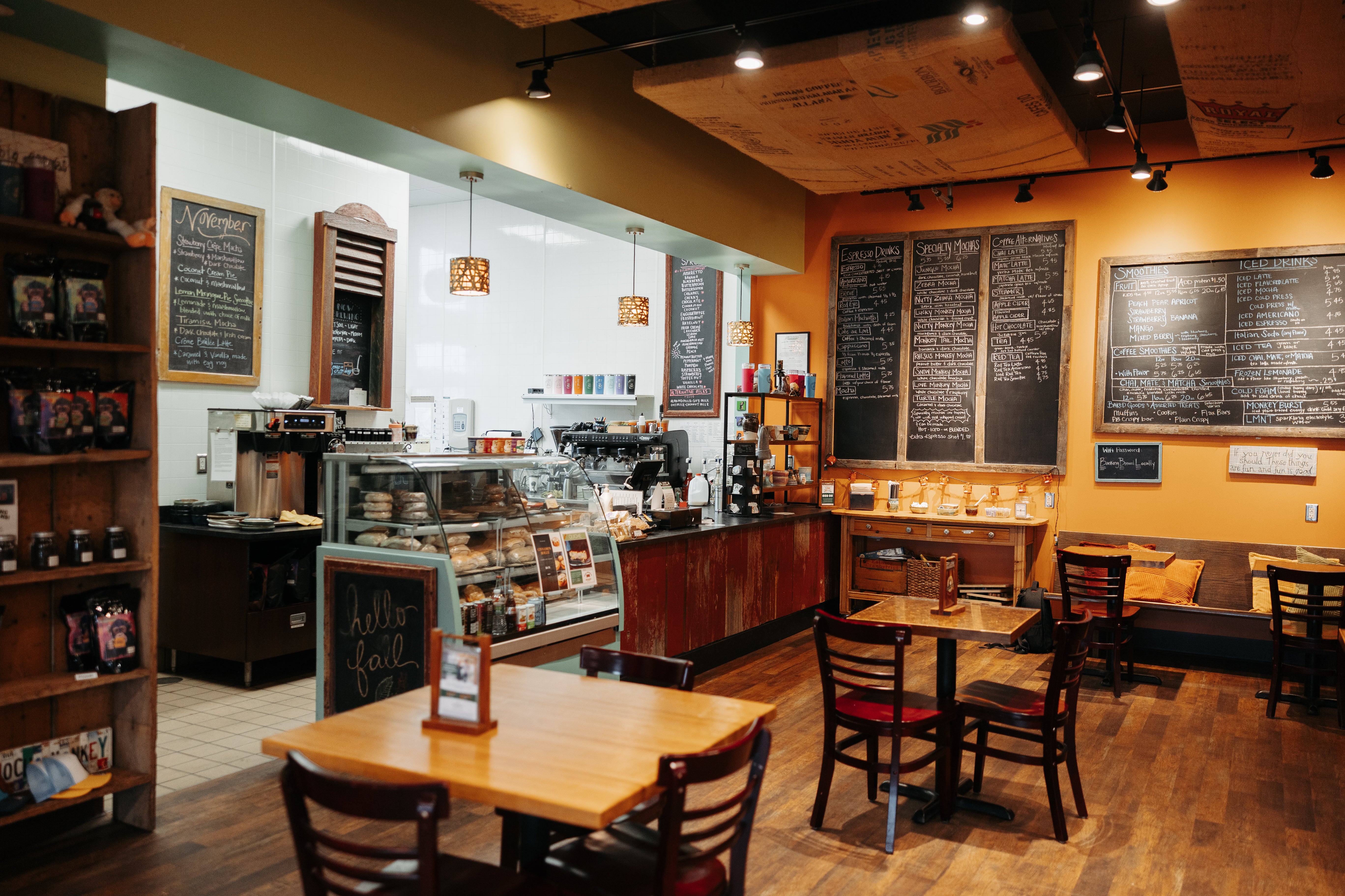 Inside Mocha Monkey Coffeehouse at the Hometown Bank location in Waconia