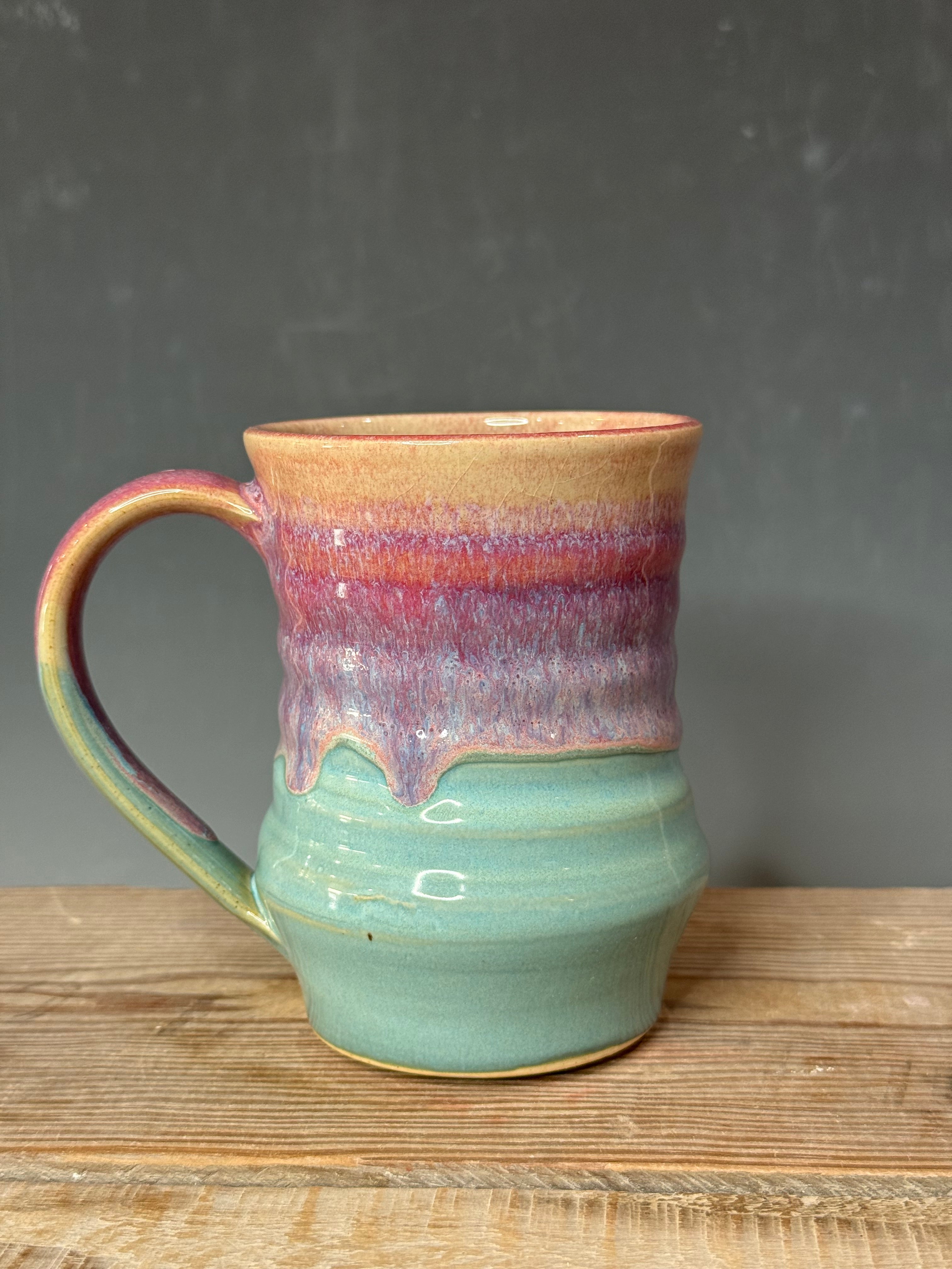 Raspberry Mist and Norse Blue mug 13-14oz.