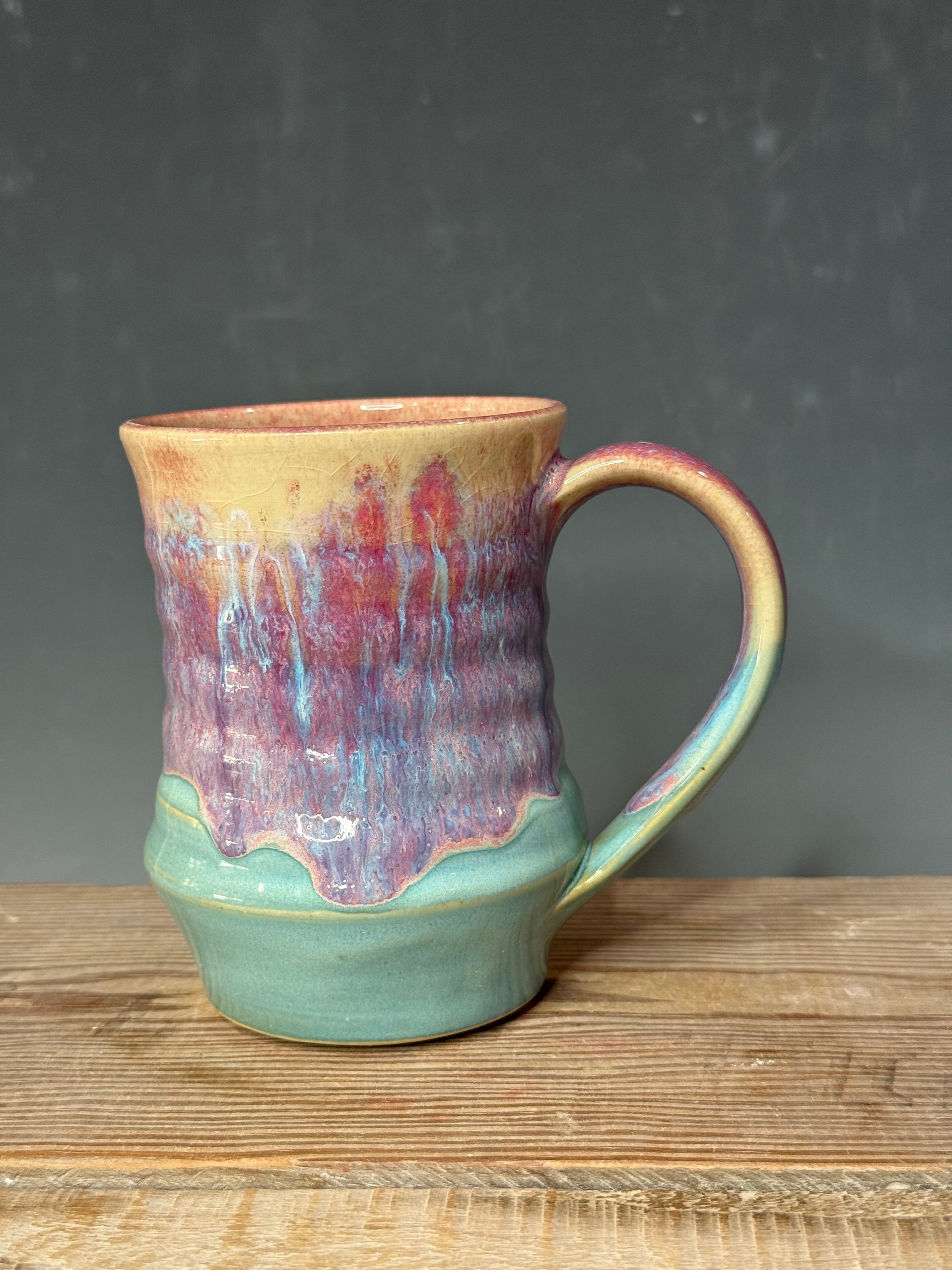 Raspberry Mist and Norse Blue mug 13-14oz.