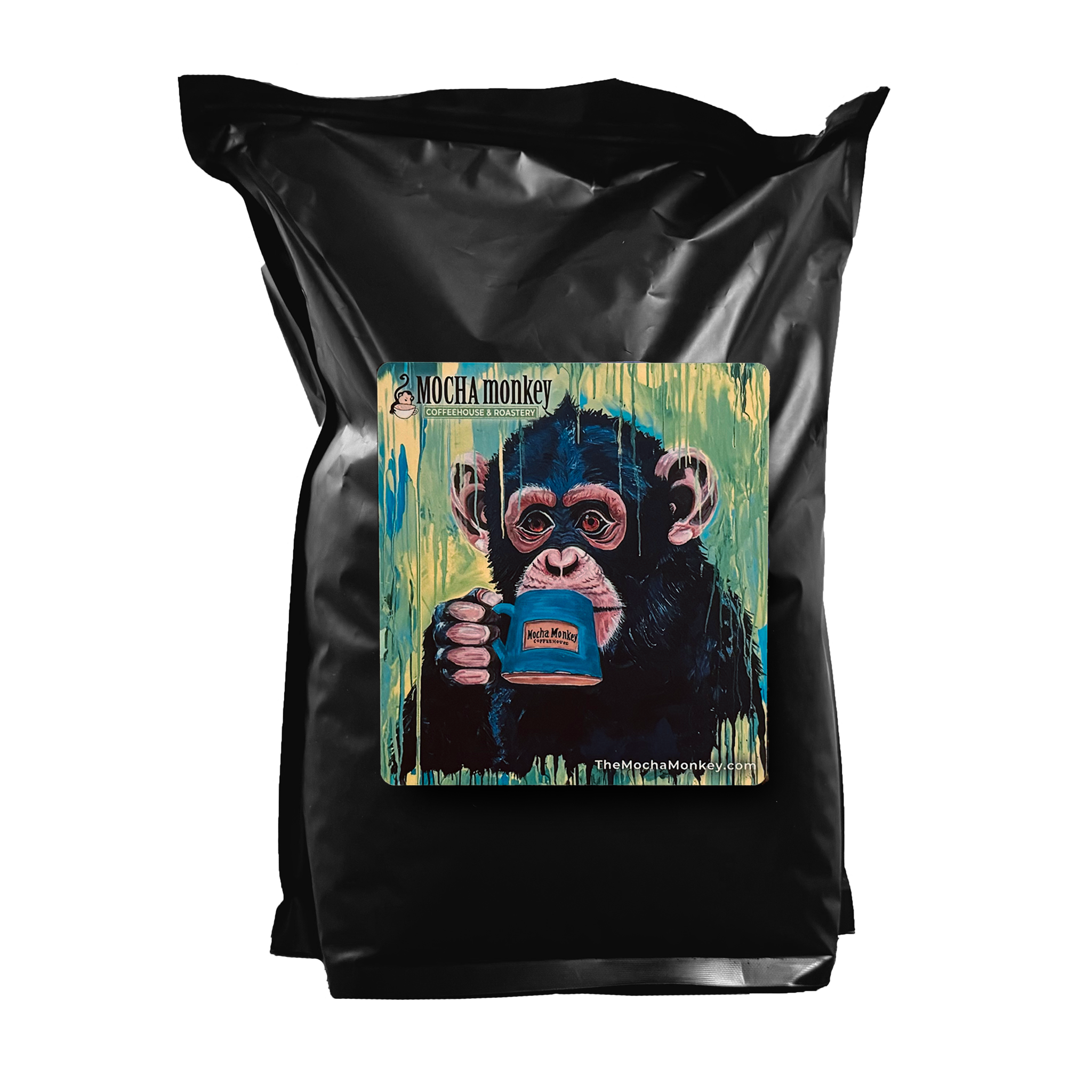 A 5lb bag of Mocha Monkey Espresso