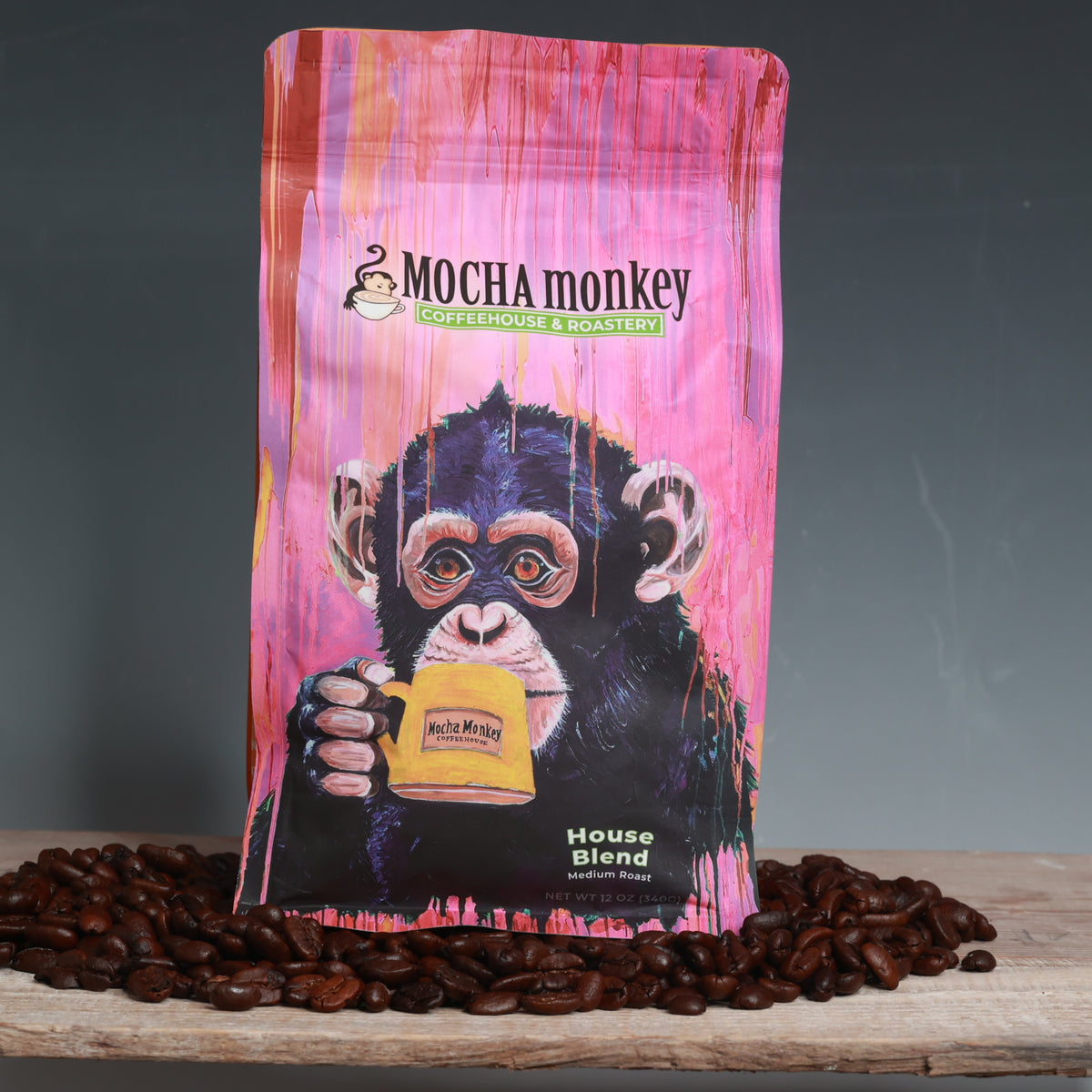 Monkey Java Coffe House Blend Medium Roast Coffee - Mocha Monkey Signature Flavor