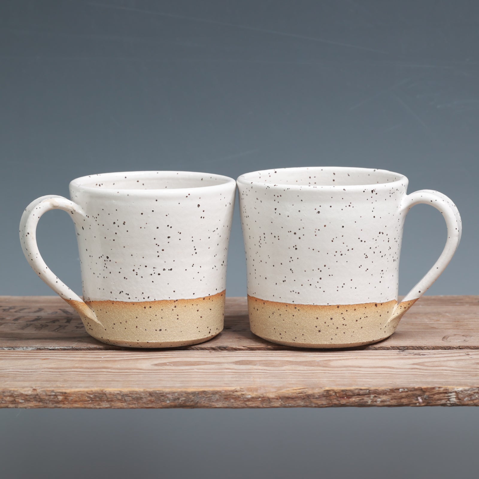 White Speckle Mug Pair - 10 oz.