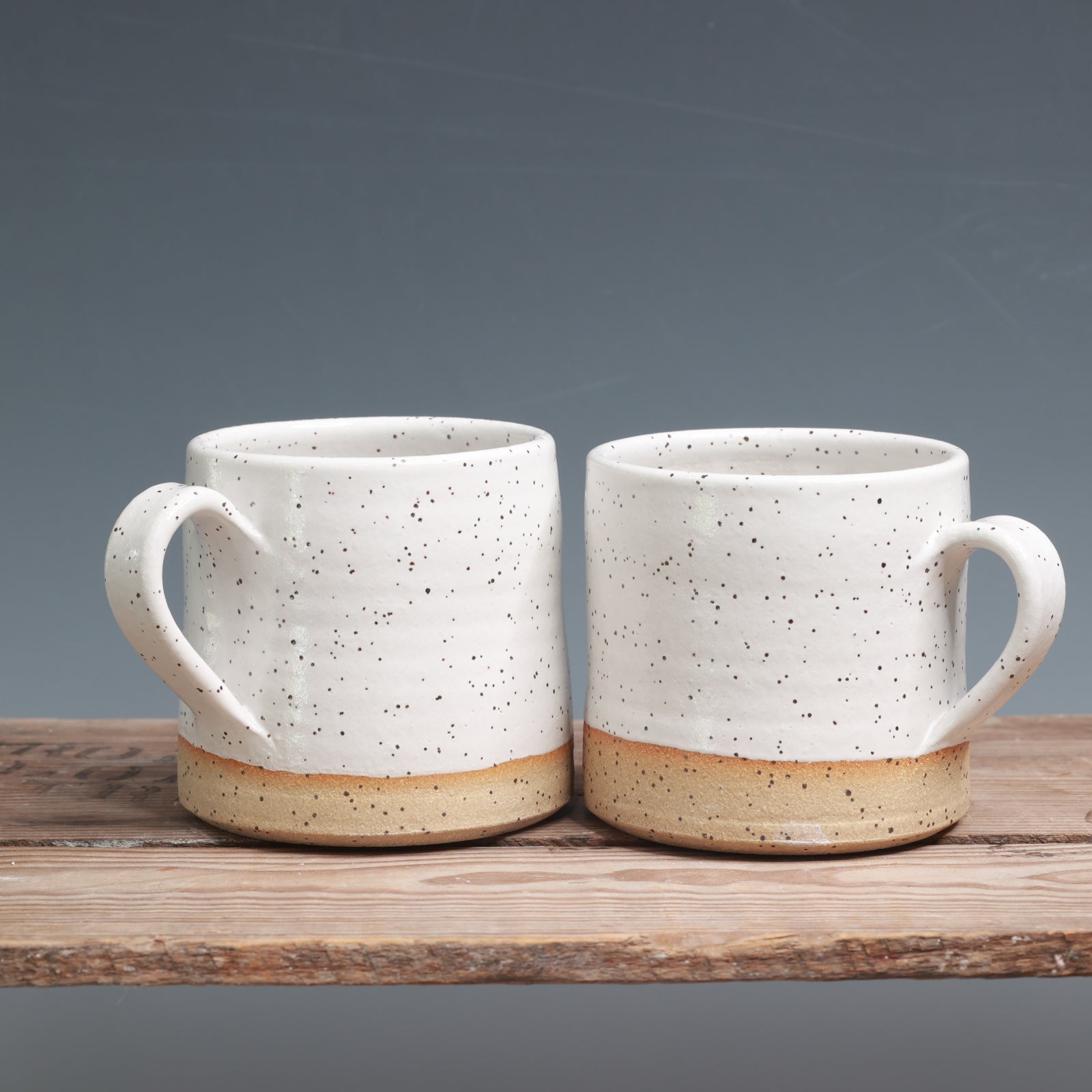 White Speckle Mug Pair - 10 oz.
