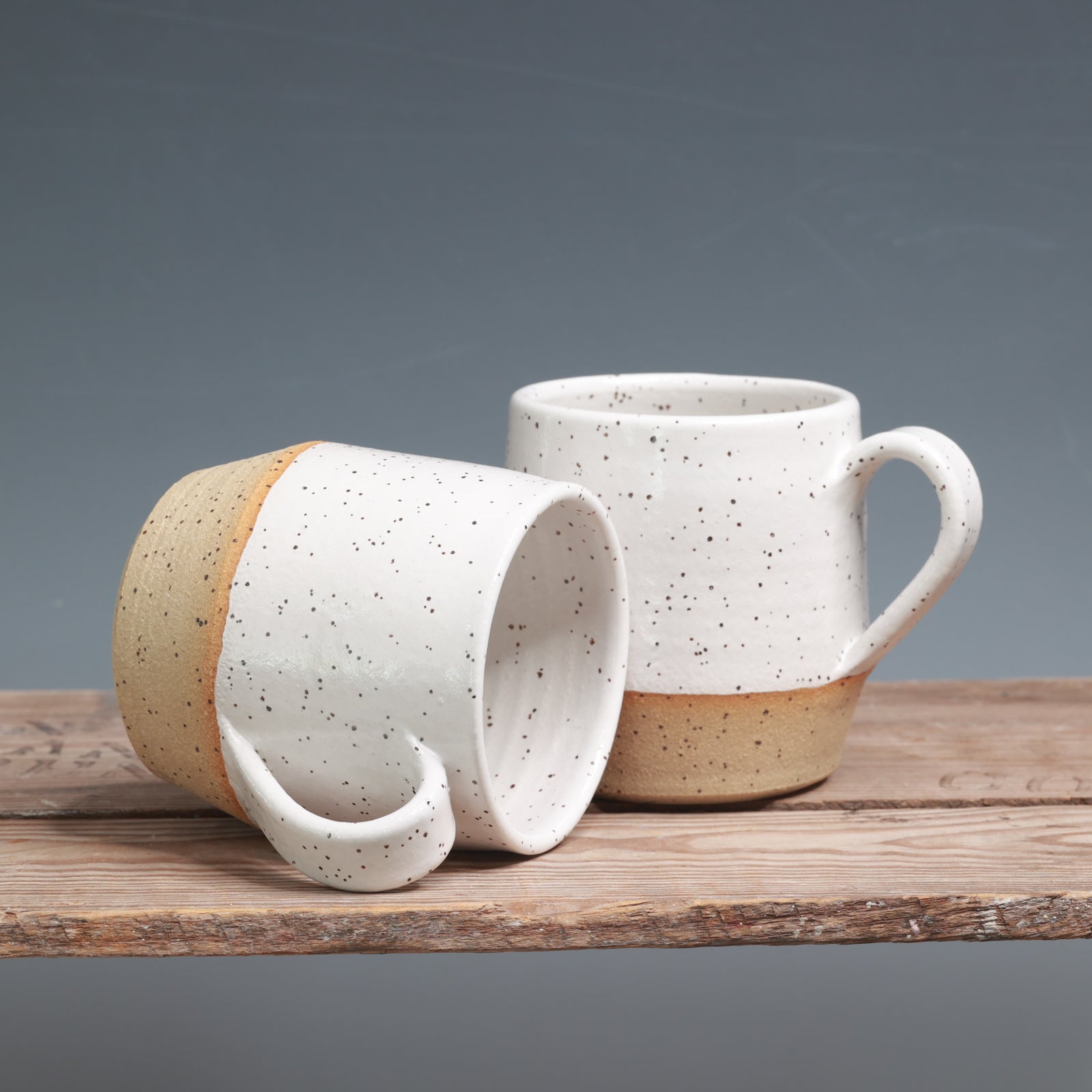 White Speckle Mug Pair - 10 oz.