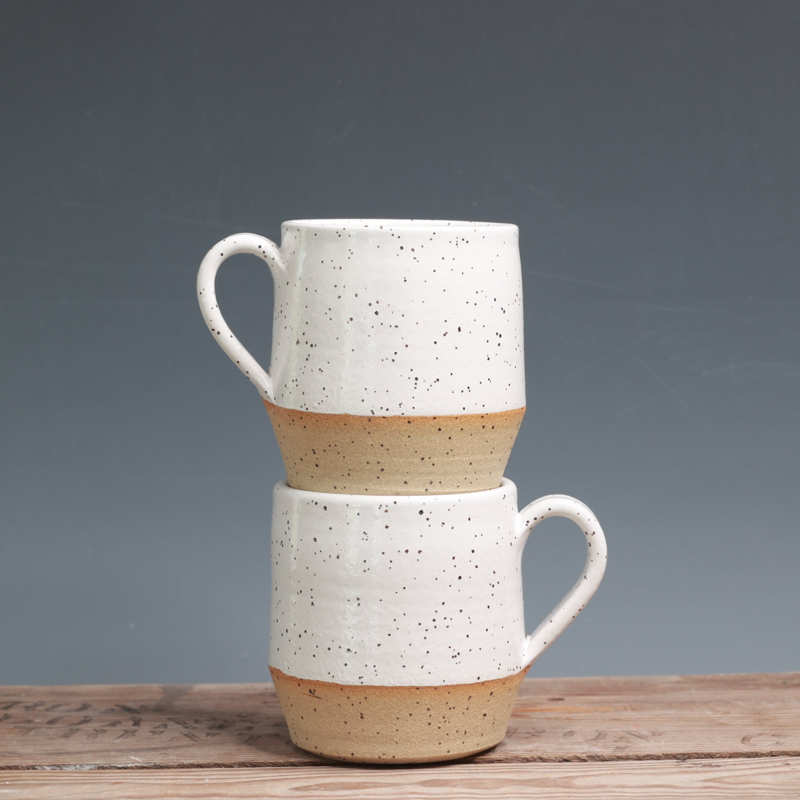 White Speckle Mug Pair - 10 oz.