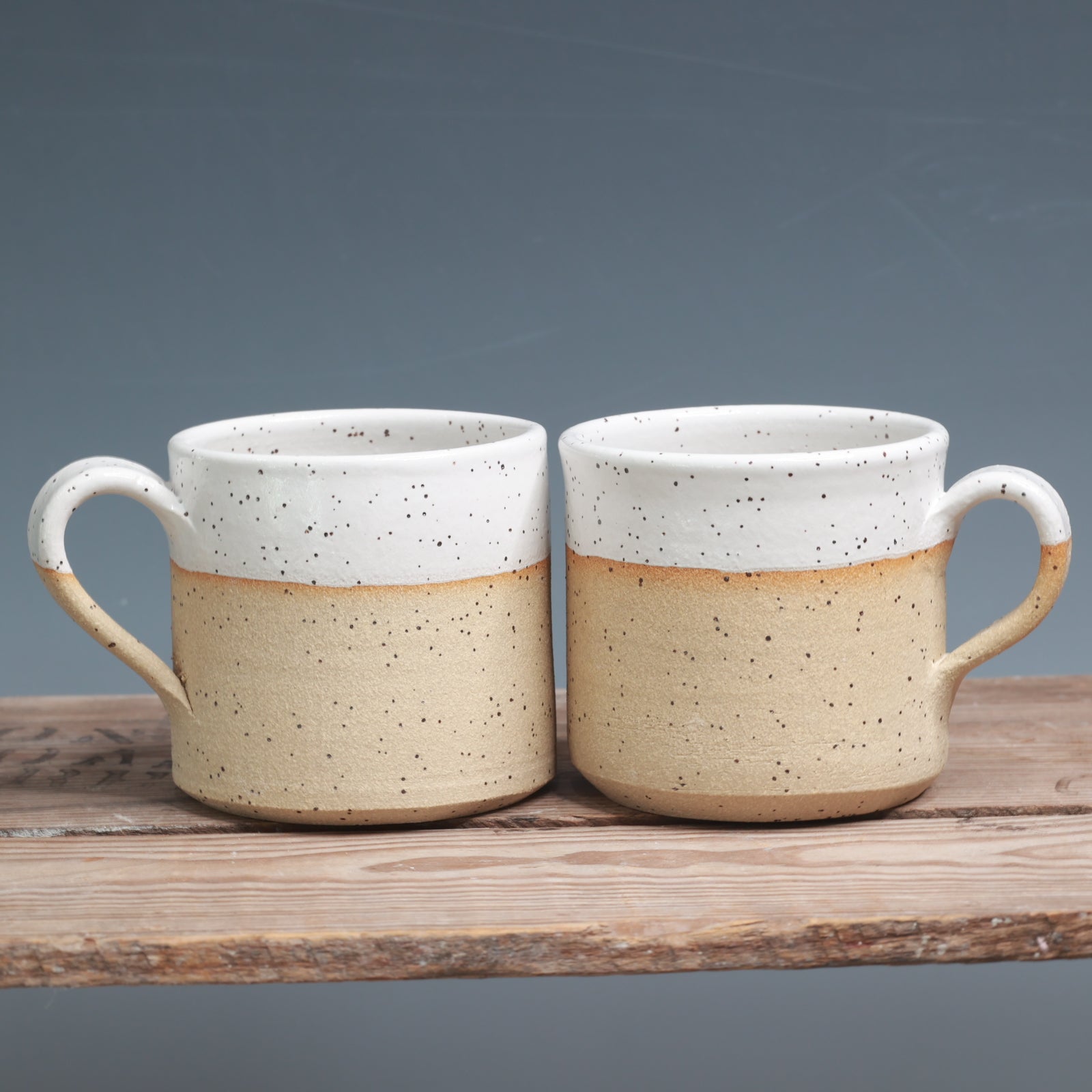 White Speckle Mug Pair - 10 oz.