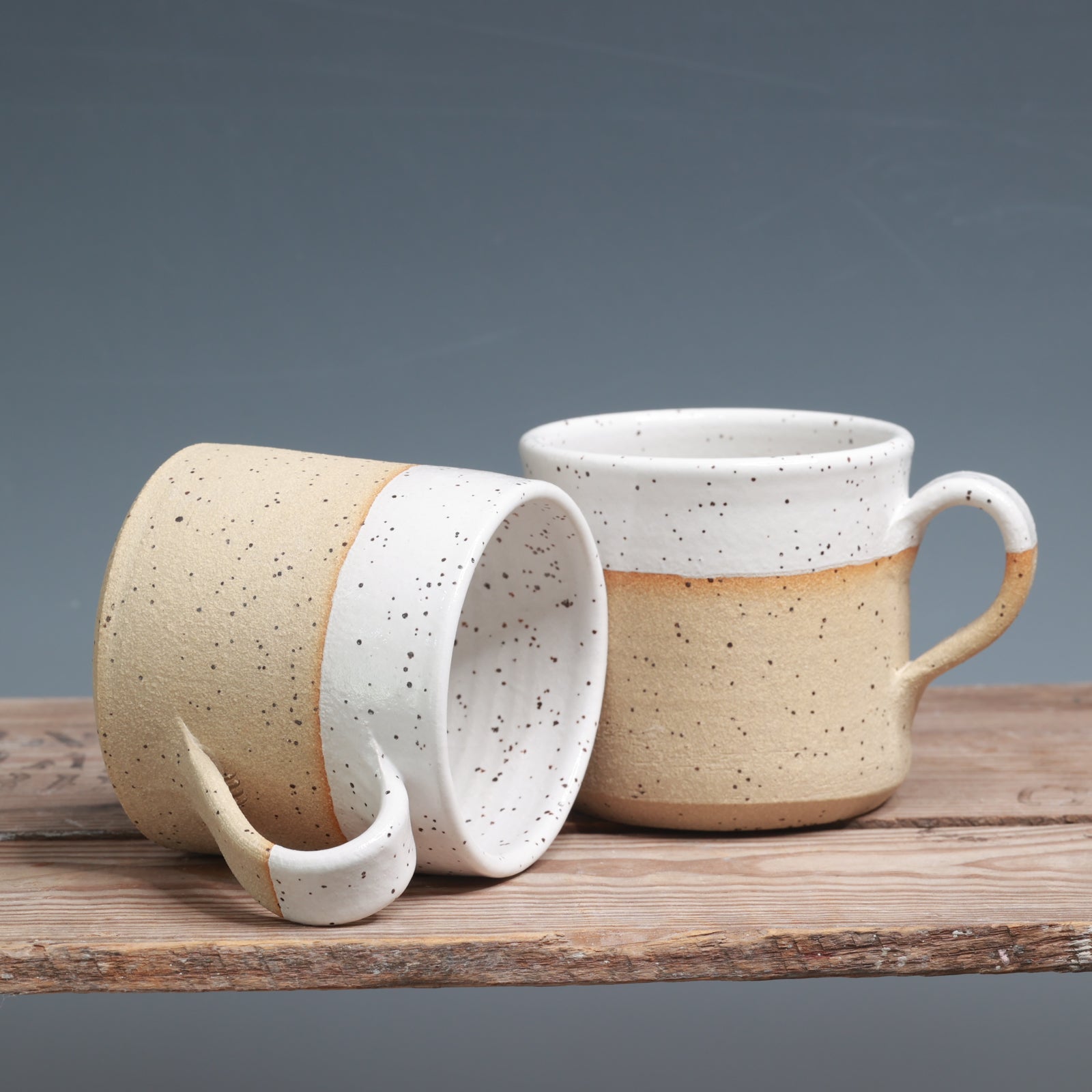 White Speckle Mug Pair - 10 oz.
