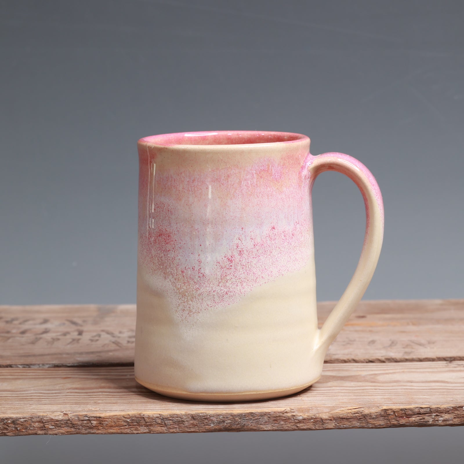 Raspberry Mist and Alabaster Mug - 12 oz.